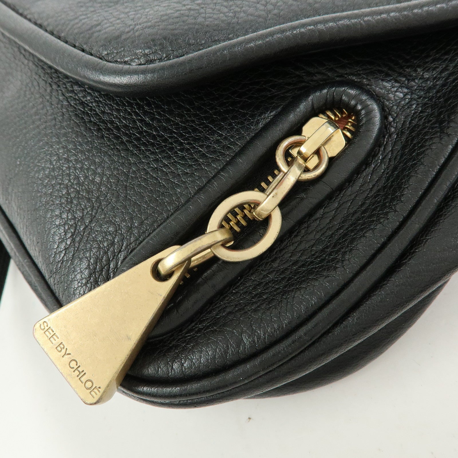 Chloe See By Chloe Leather Shoulder Bag Crossbody Bag Black