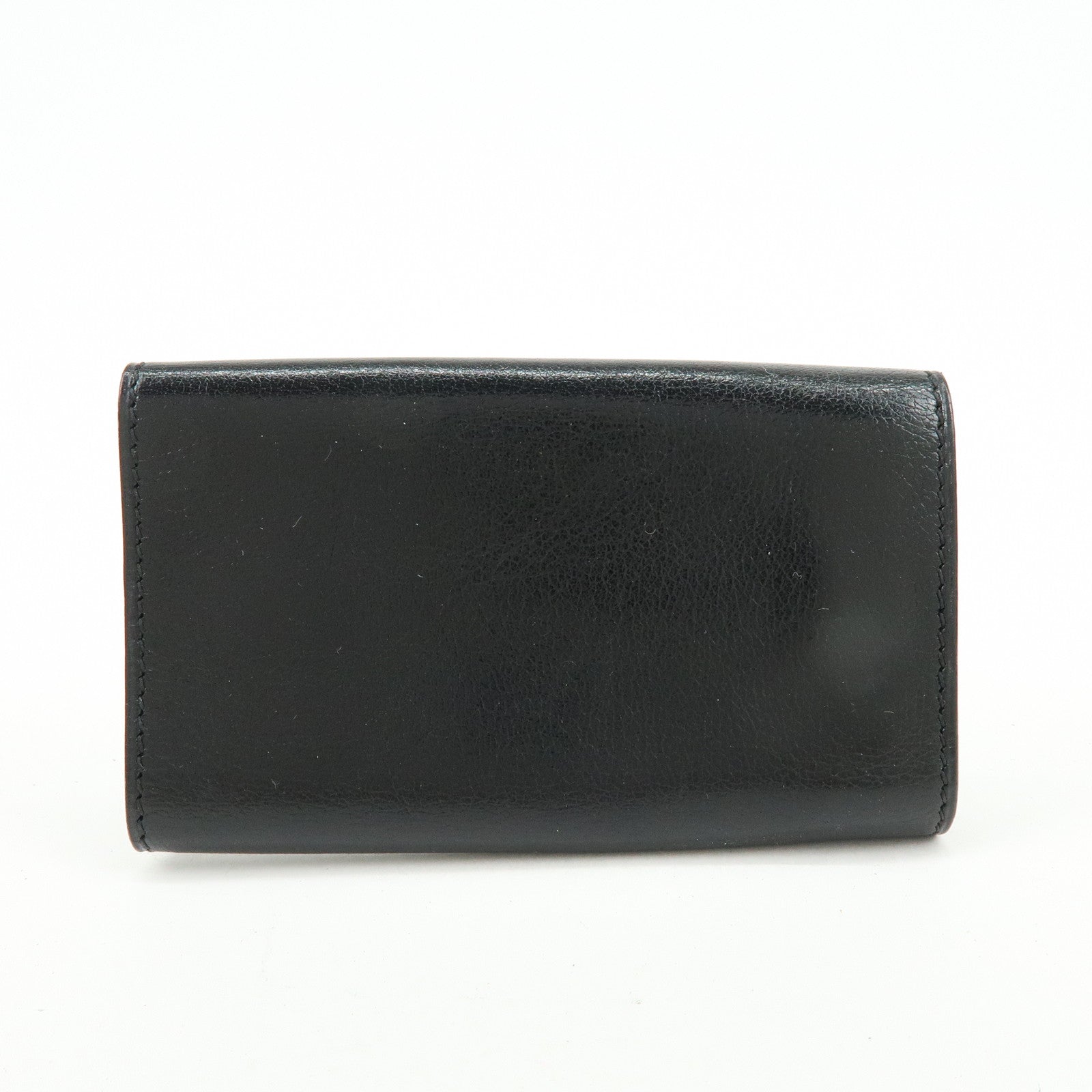 HERMES Serie Etui Cle 4 Box Calf Leather F Stamped Key Case Black