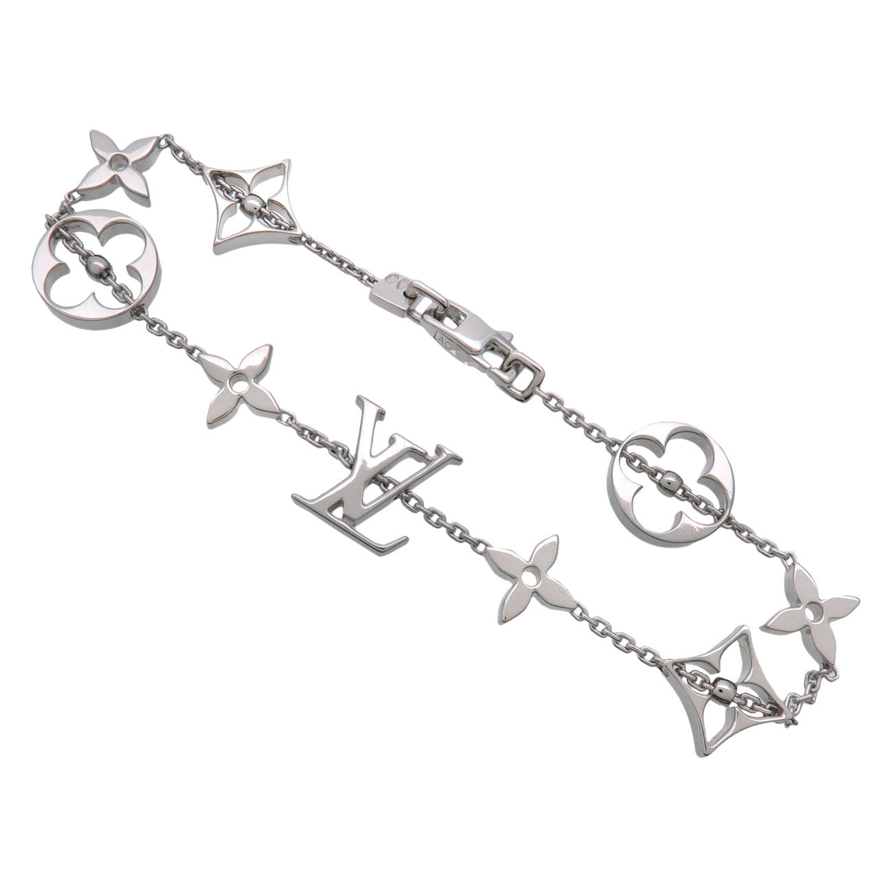 Louis Vuitton Monogram Bracelet K18 750WG White Gold Q95011