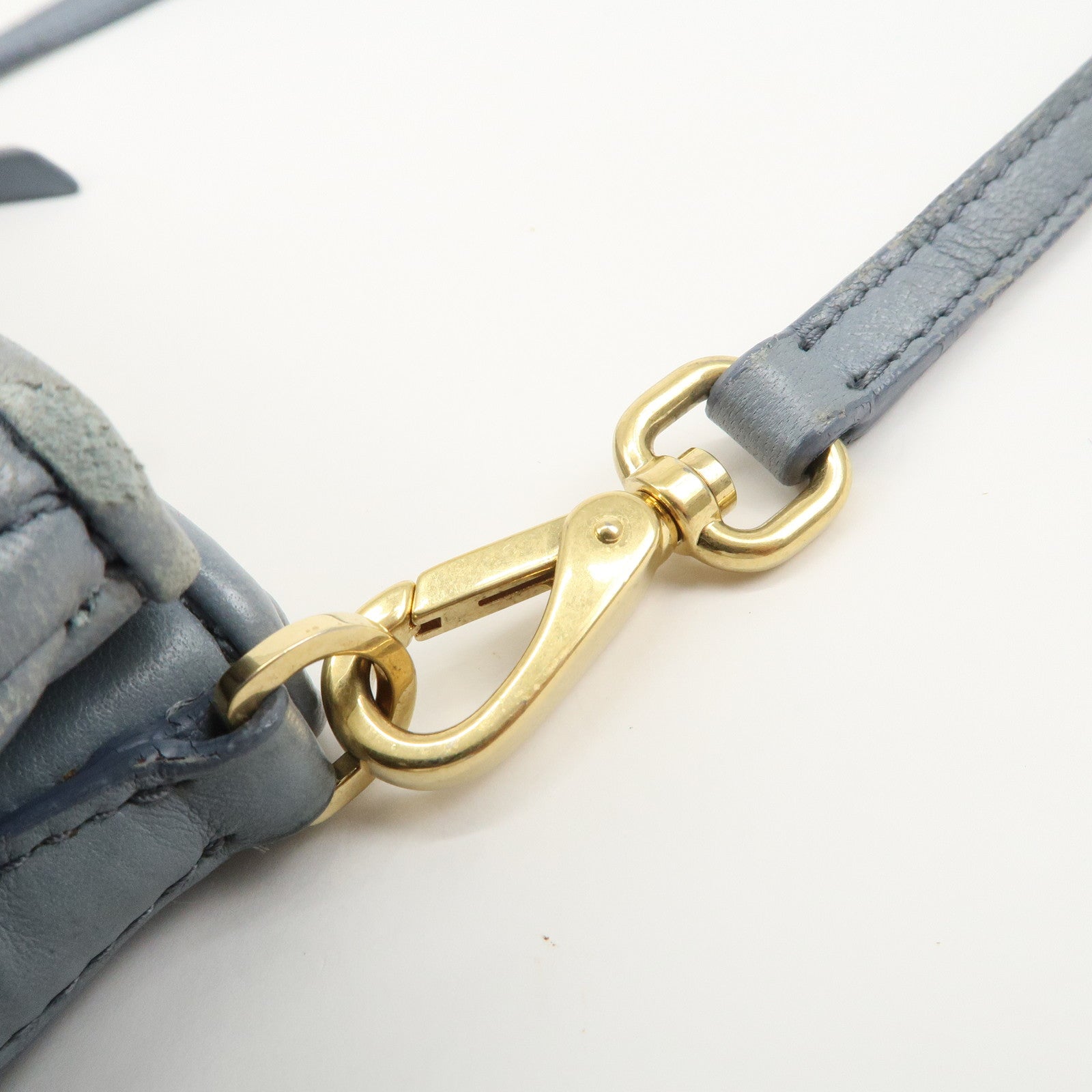 MIU MIU Matelasse Nappa Leather Shoulder Bag Light Blue 5BH057