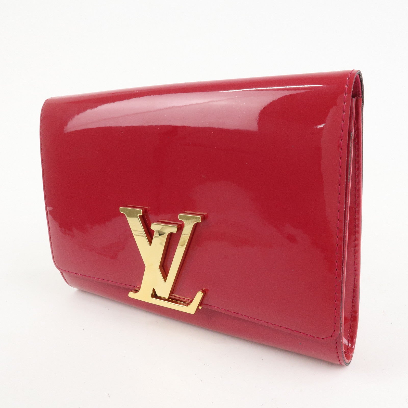 Louis Vuitton Vernis Leather Louise GM Clutch Bag Rose M61317 Used