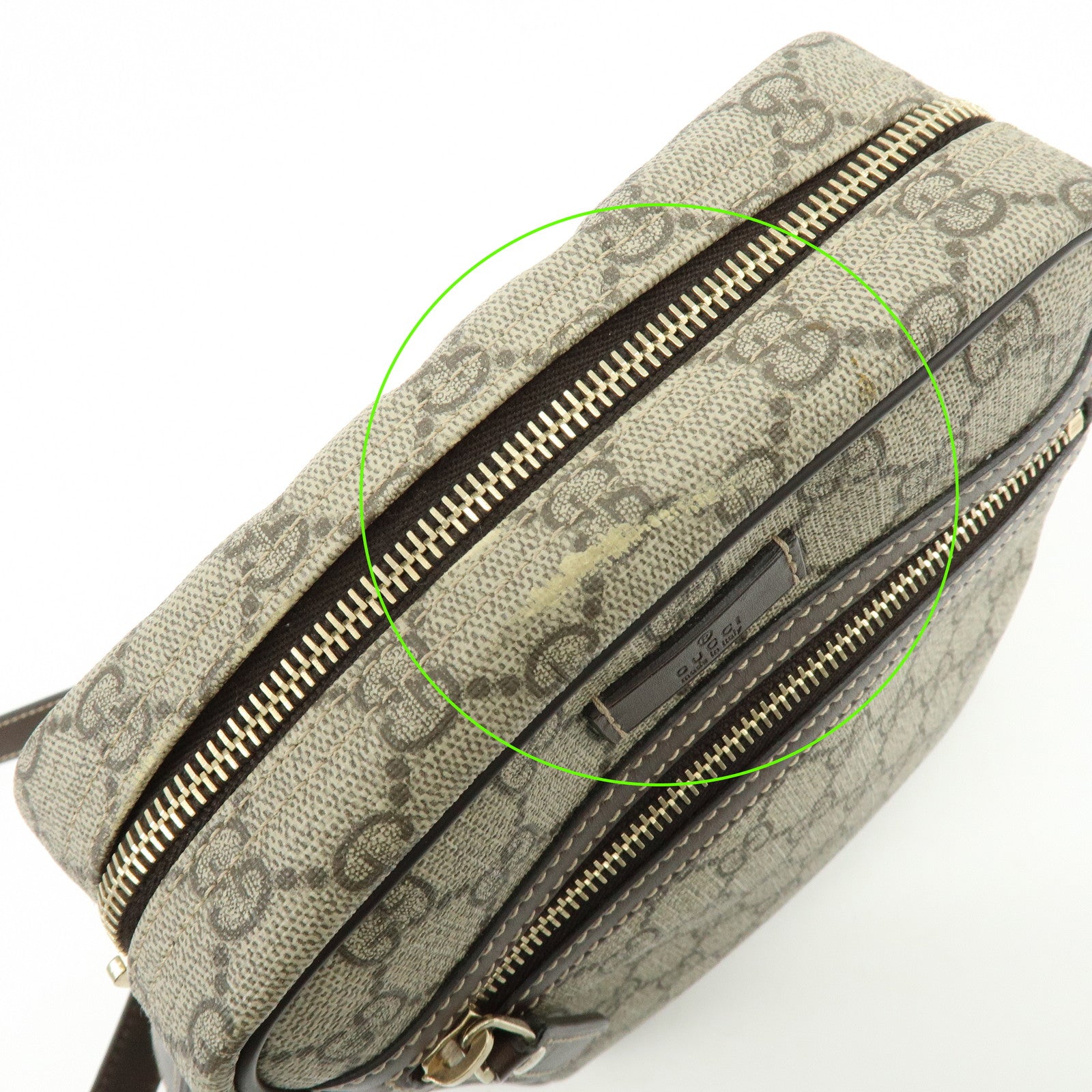 GUCCI GG Supreme Leather Shoulder Crossbody Bag Beige Brown 233268