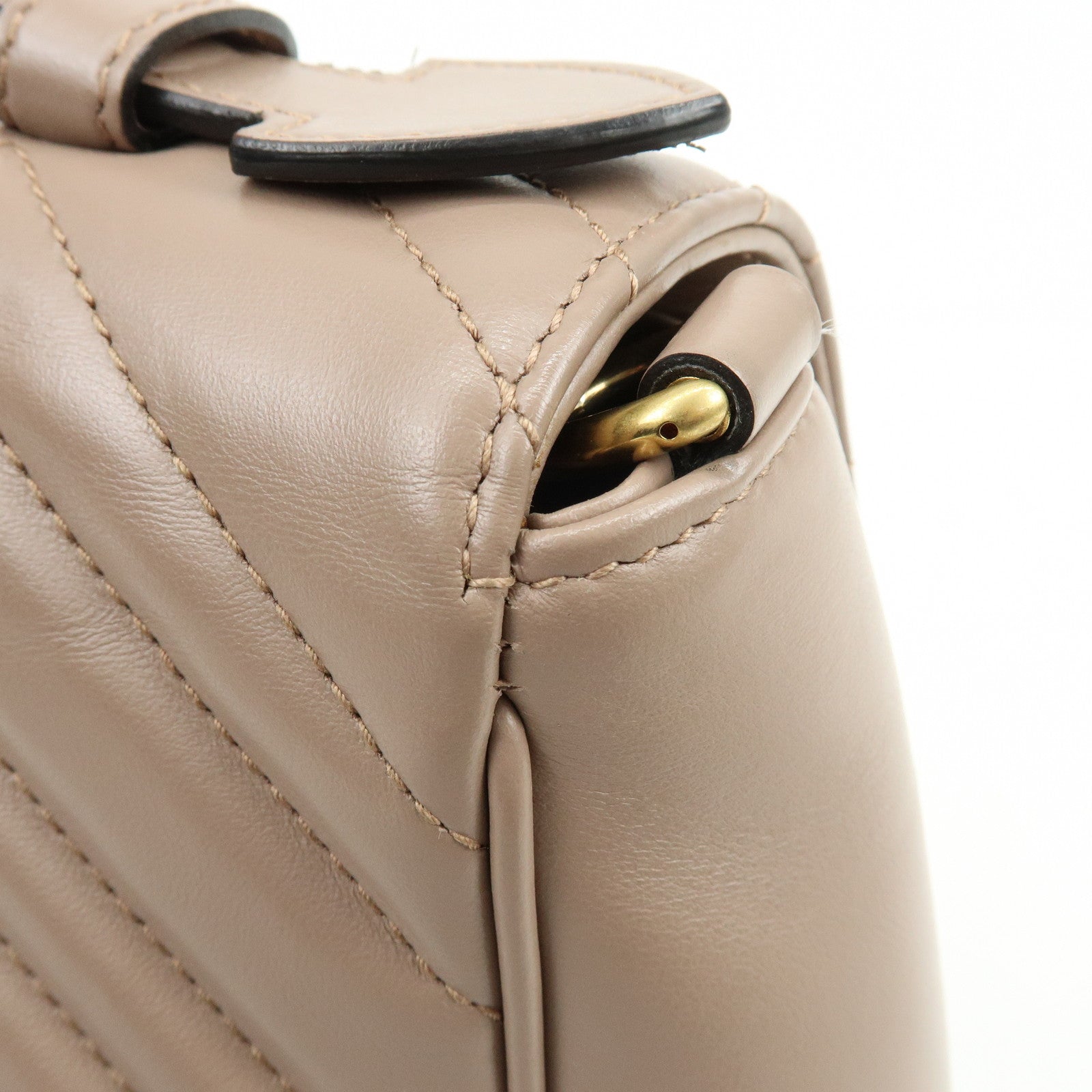 GUCCI GG Marmont 2Way Bag Hand Bag Shoulder Bag Beige 498110