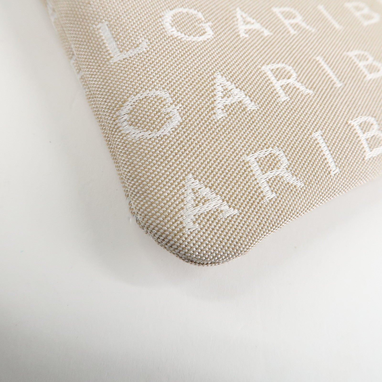 BVLGARI Logo Mania Leather Canvas Shoulder Bag Beige Dark Brown Used