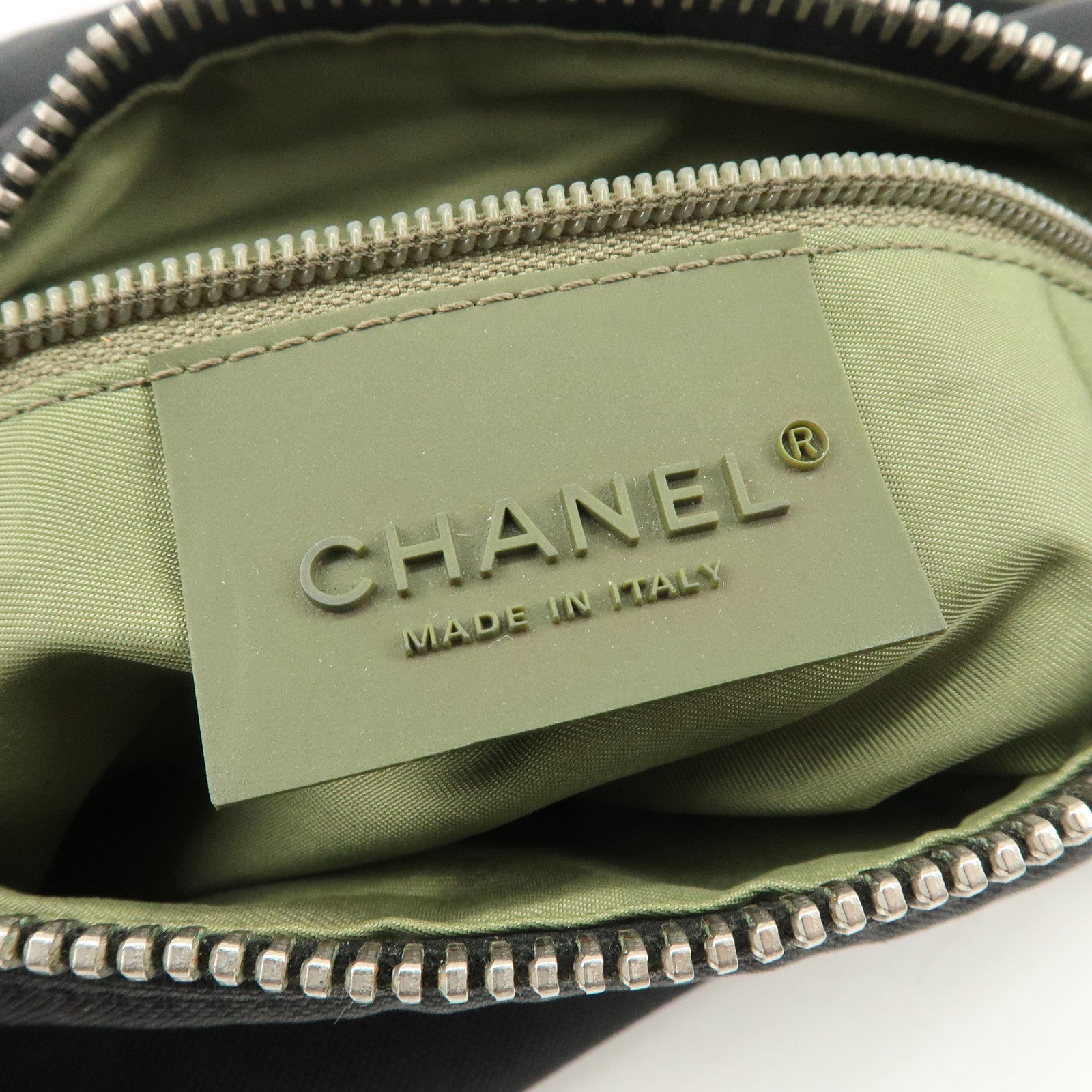 CHANEL Chanel Sports Line Nylon Shoulder Crossbody Bag Khaki 10462052 Used