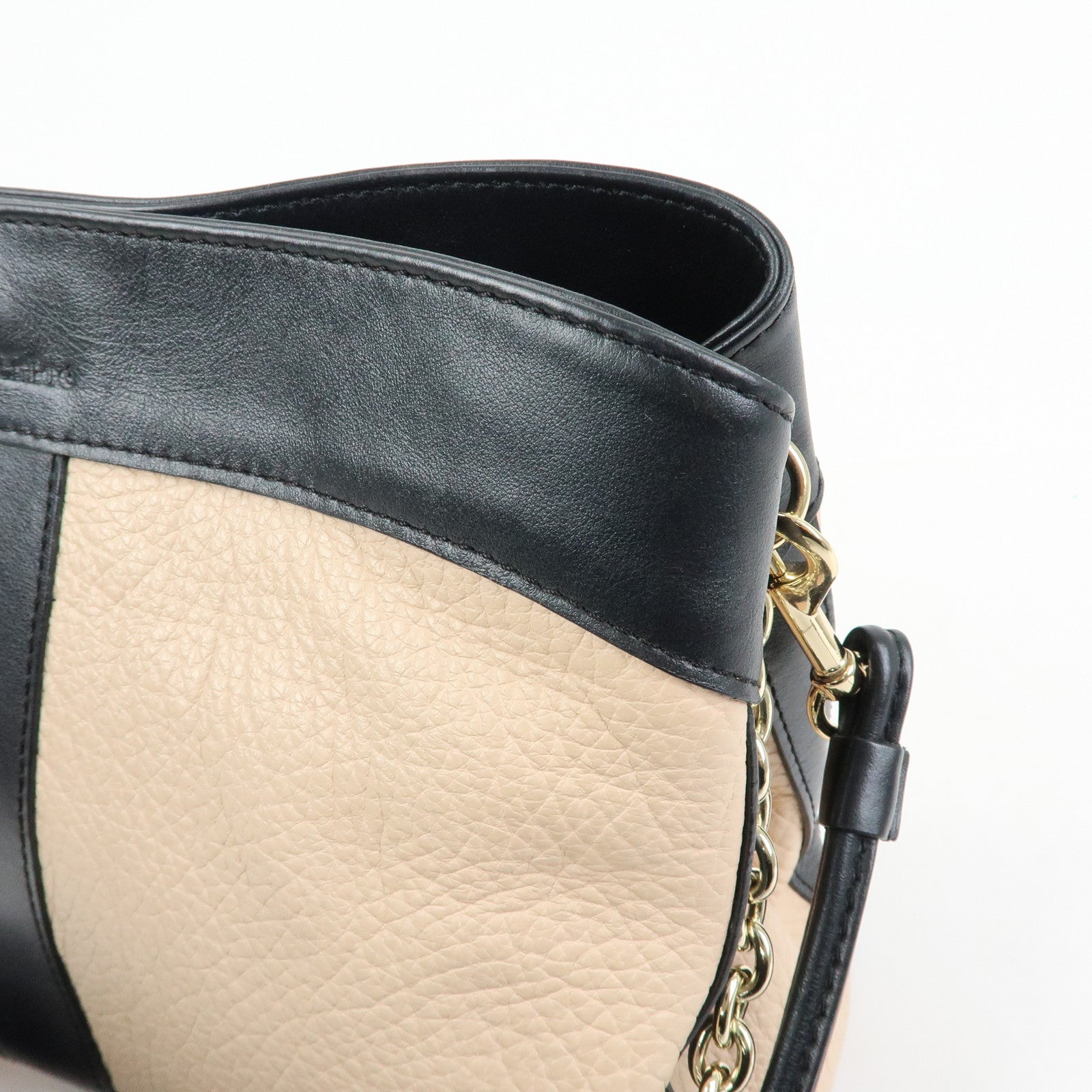 Chloe See By Chloe Leather 2Way Bag Shoulder Bag PInk Beige Black