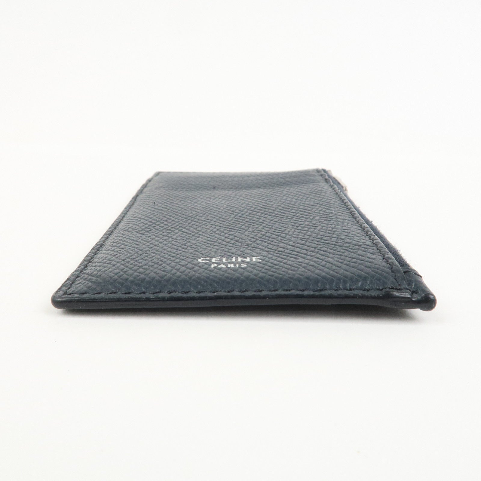 CELINE Logo Leather Card Case Card Holder FragmentツCase Dark Navy