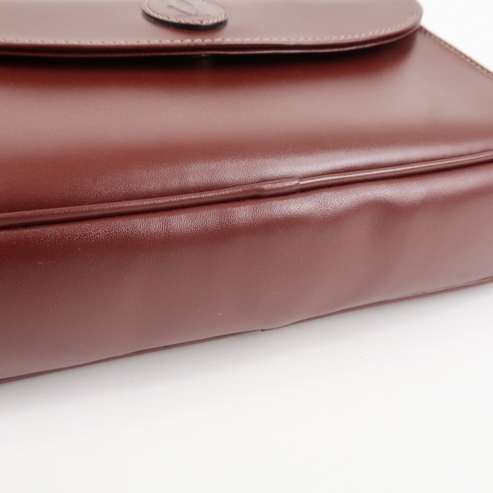 Cartier Must Line Calf Leather Shoulder Bag Burgundy