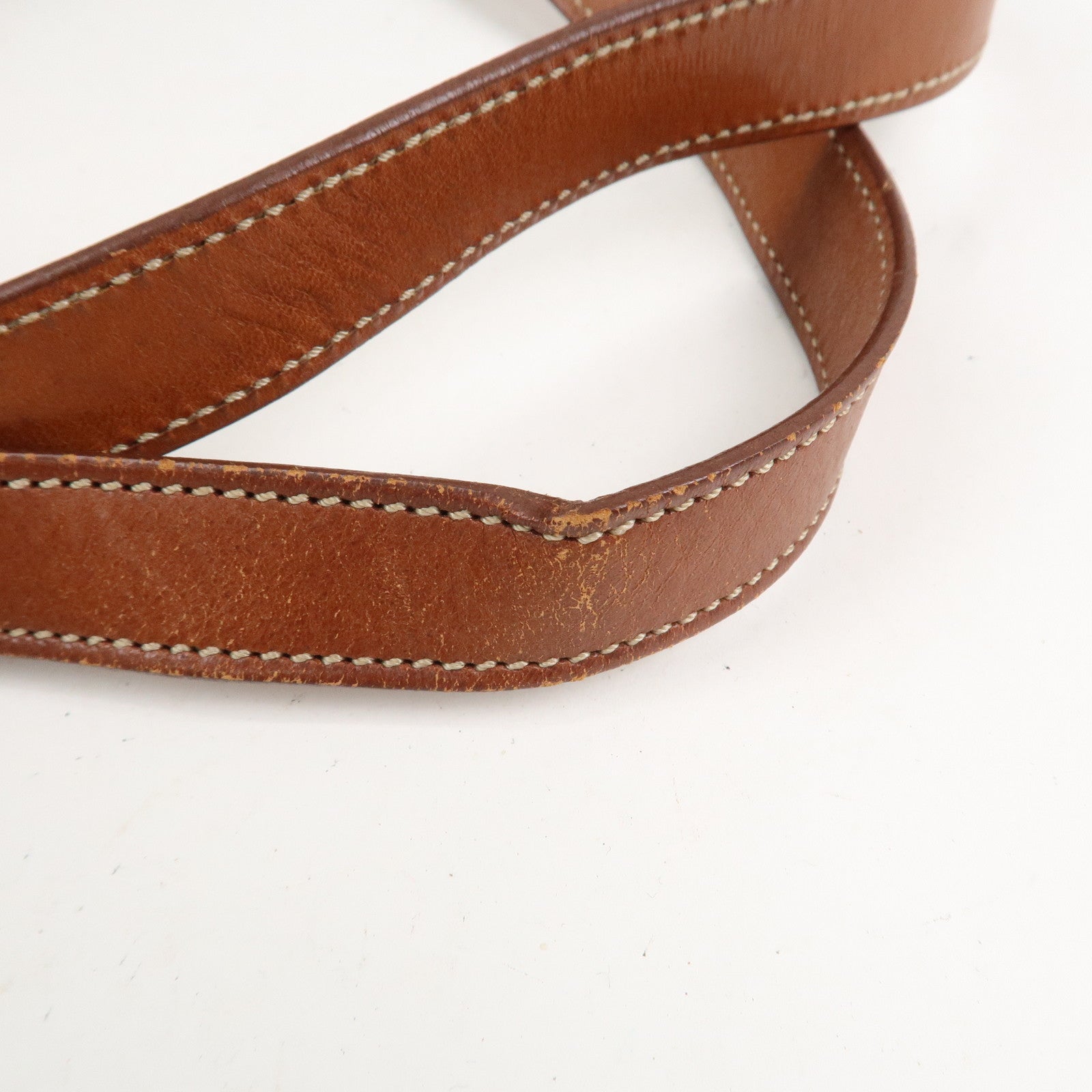 CELINE Macadam PVC Leather Hand Bag Boston Bag Brown