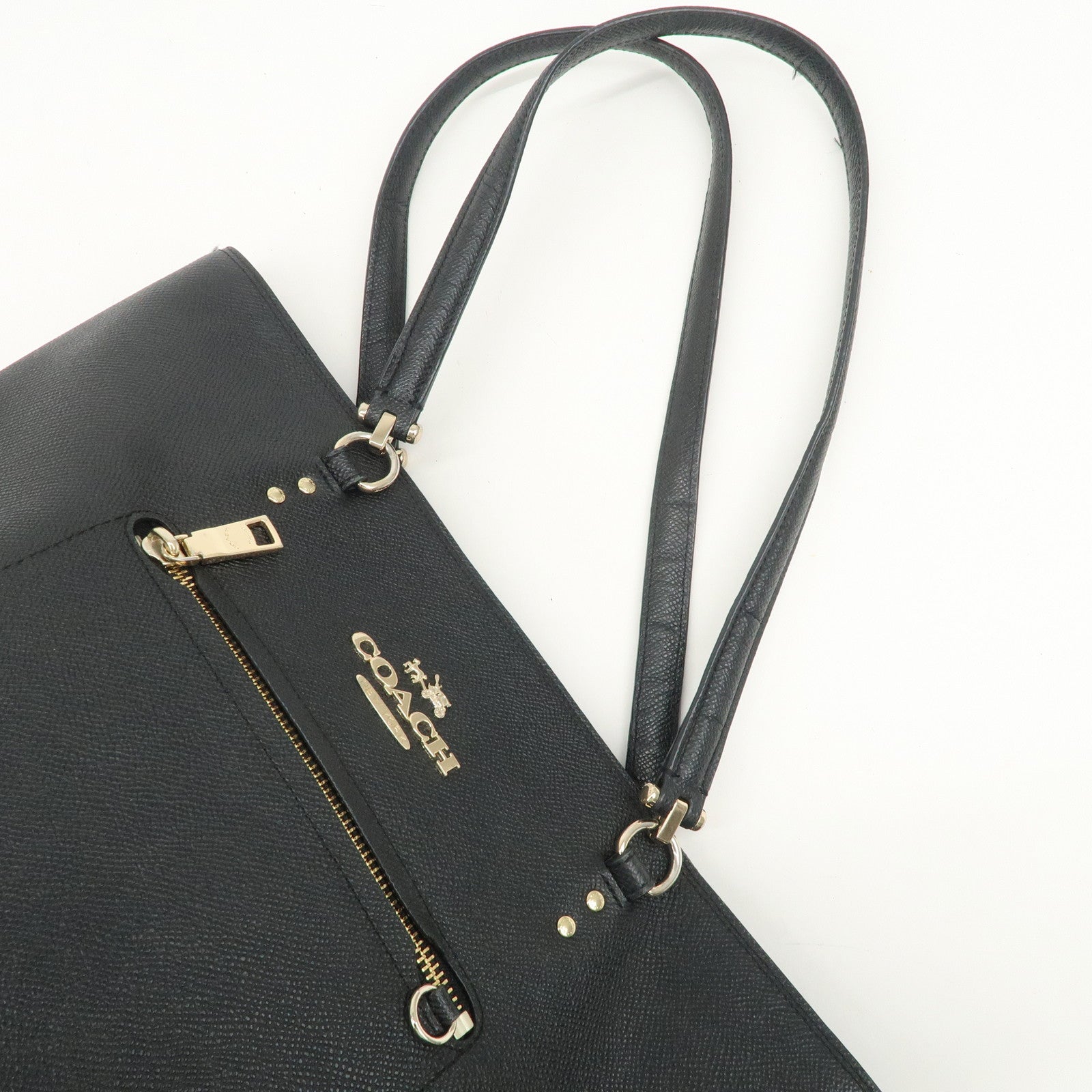 COACH Leather Set of 2 Shoulder Bag Tote Bag Black Pink