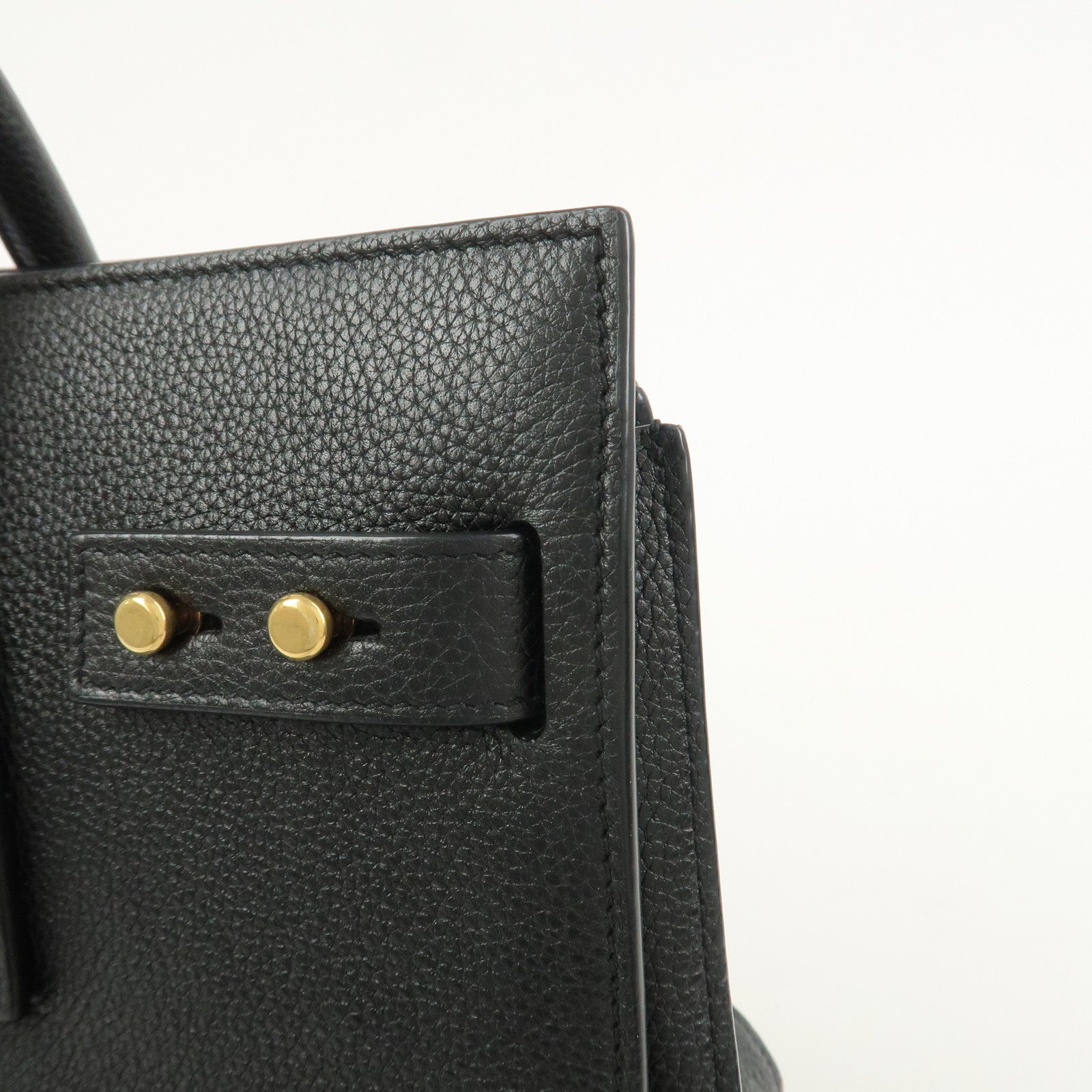 SAINT LAURENT PARIS Grain Calf Leather 2Way Bag Black 717447