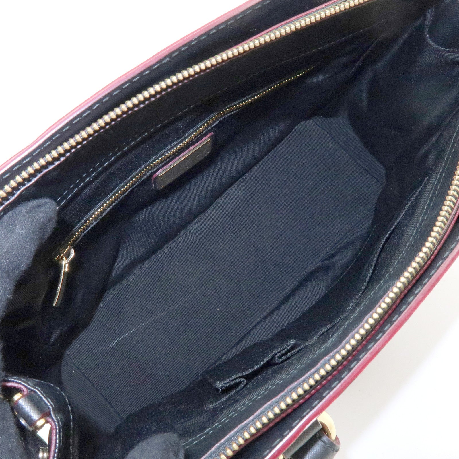 Ferragamo Gancini Leather 2Way Bag Hand Bag Leopard Motif Black