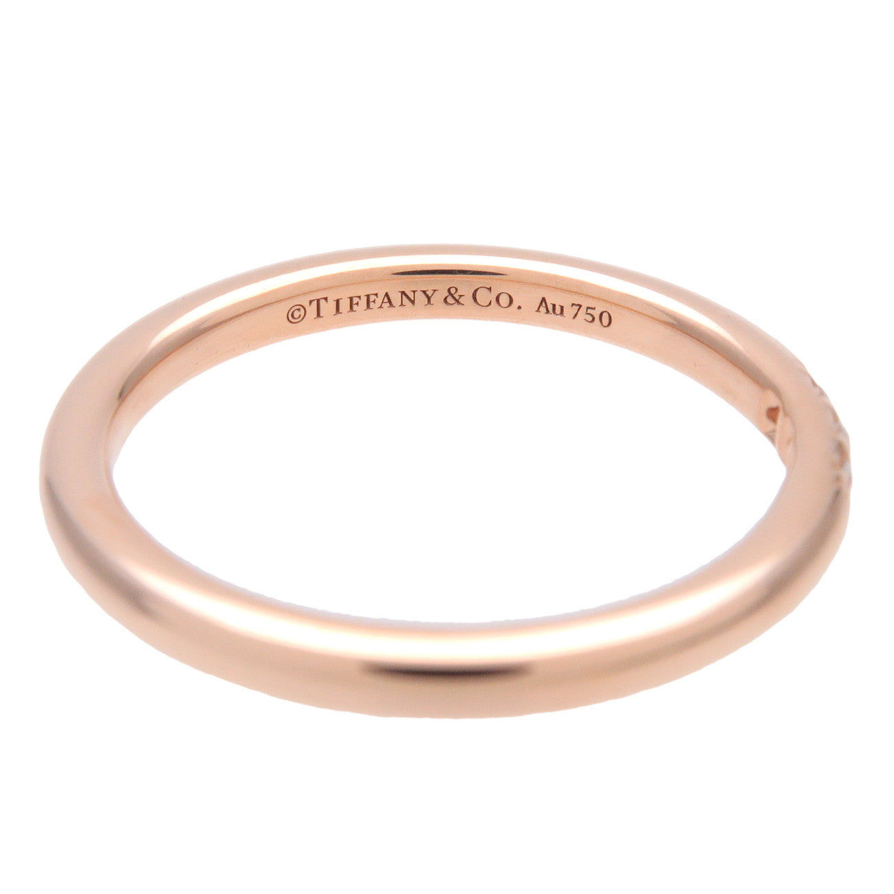 Tiffany & Co. Classic Band Ring 3P Diamond K18 750PG US4.5 EU48