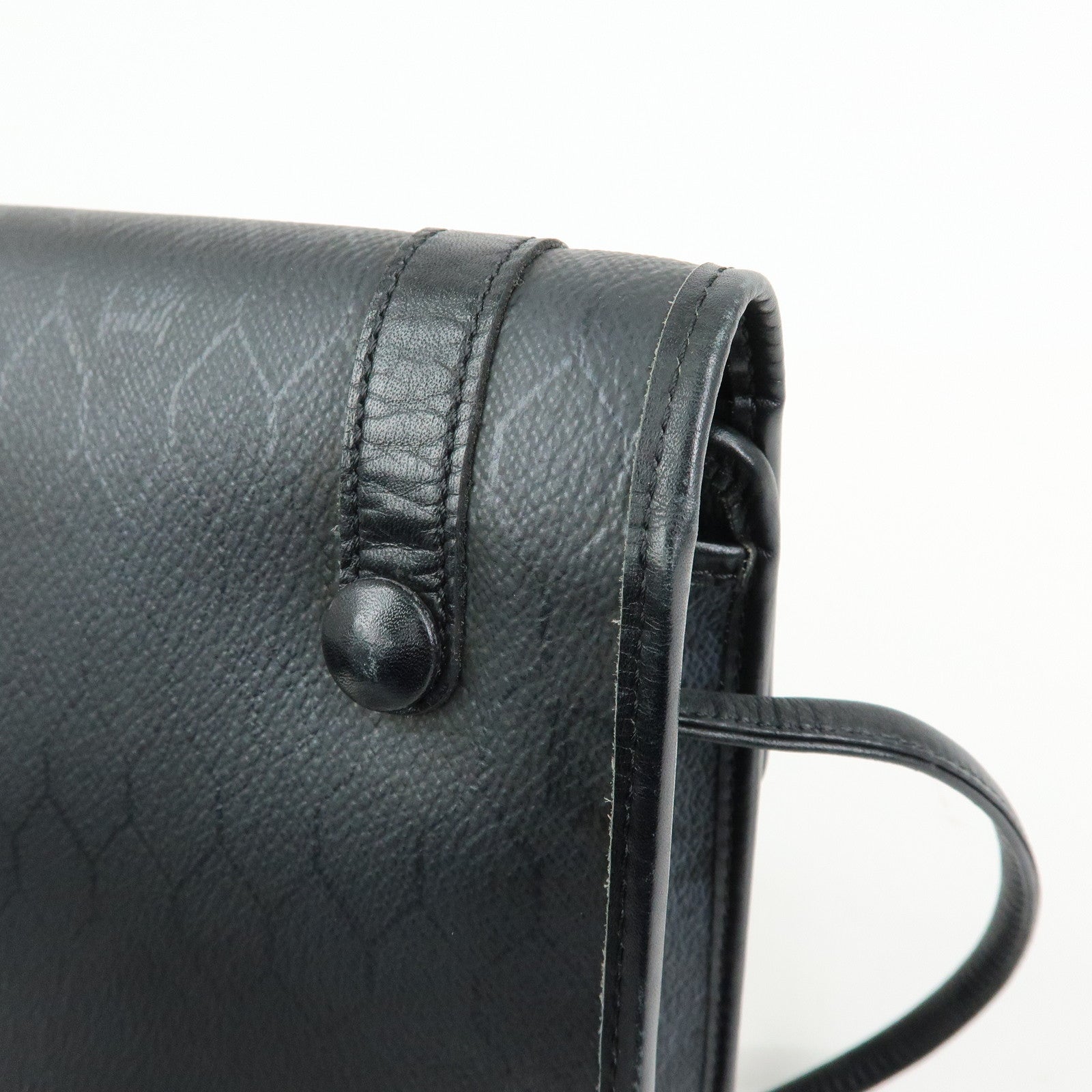 Christian Dior Honeycomb PVC Leather Shoulder Crossbody Bag Black