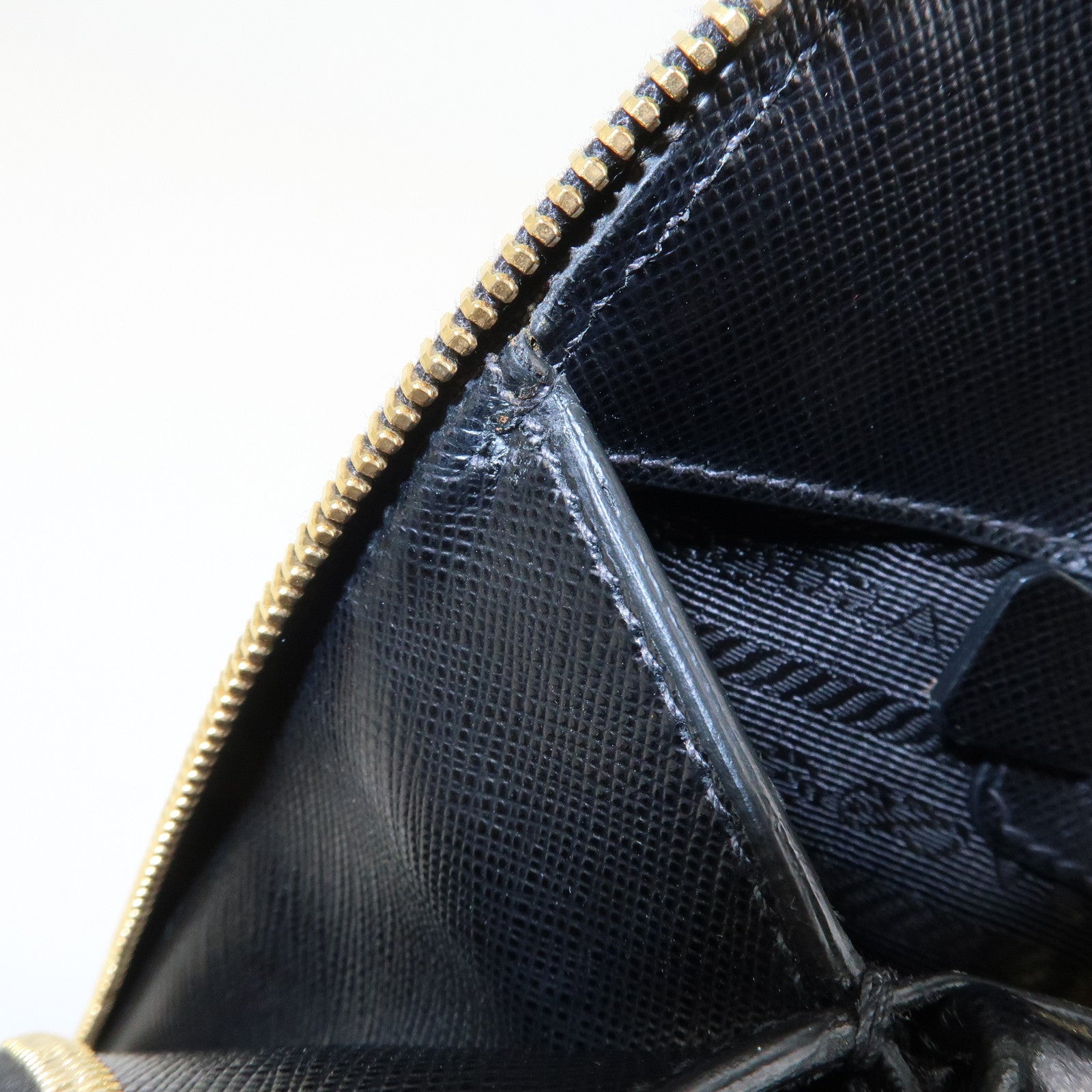 PRADA Logo Saffiano Leather Hand Bag Tote Bag Black BL0812