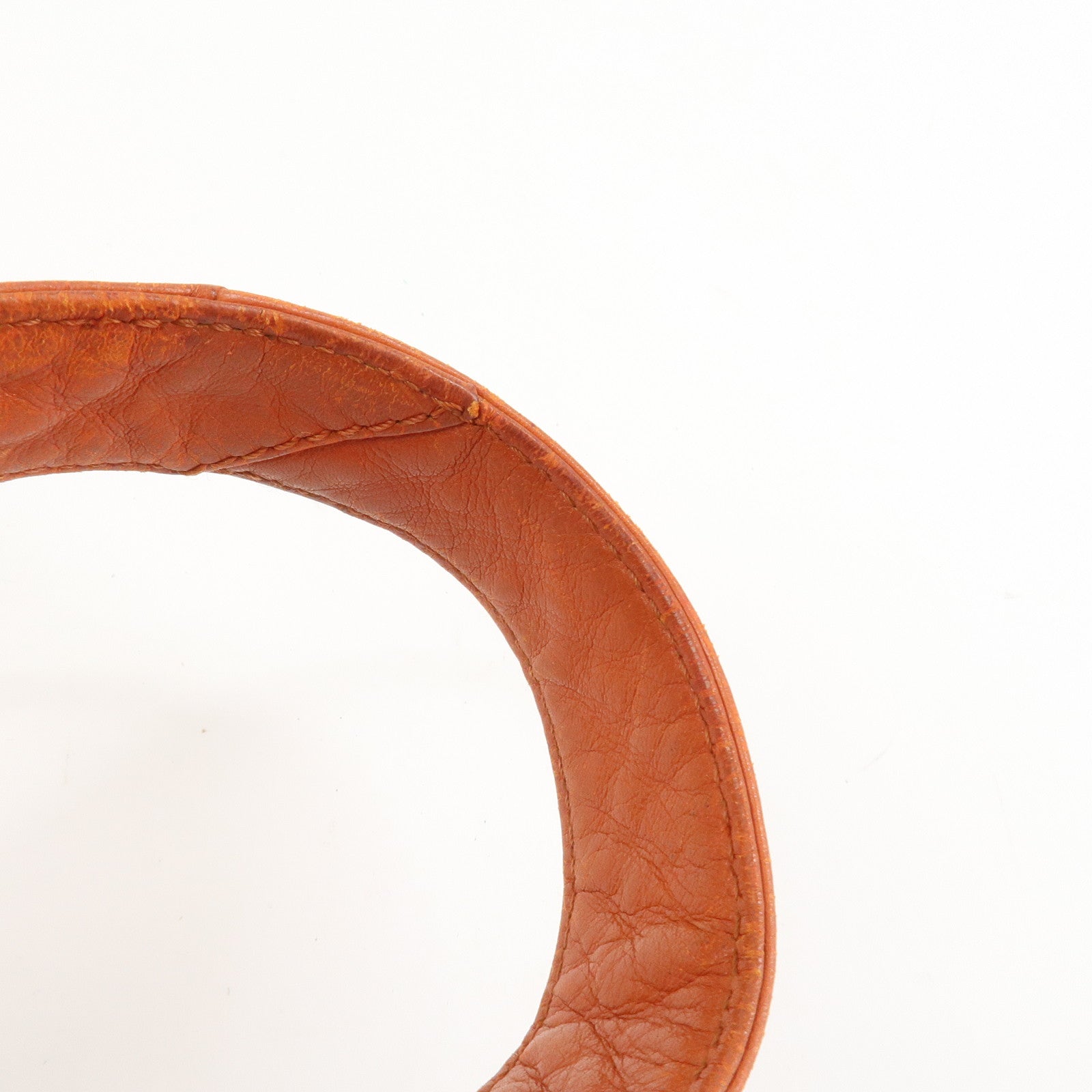 CHANEL COCO Mark Lamb Skin Shoulder Bag Orange