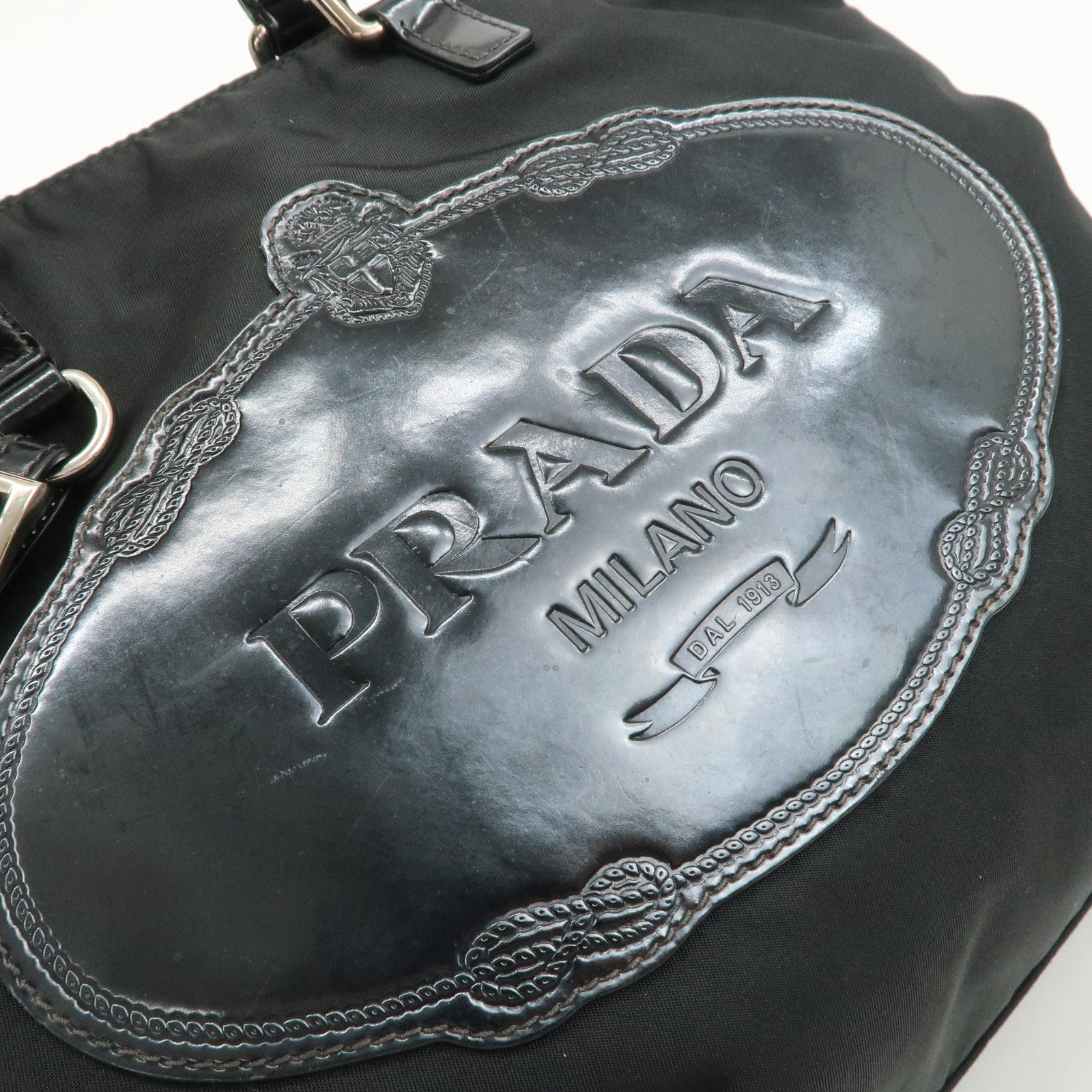 PRADA Nylon Leather 2Way Bag Hand Bag Shoulder Bag Black BR3228