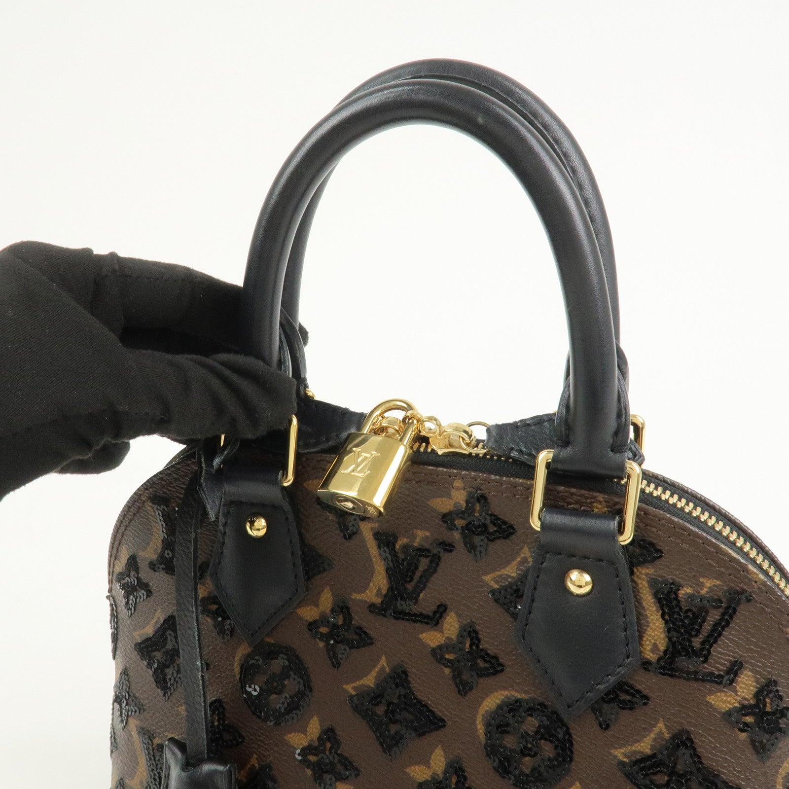 Louis Vuitton Monogram Eclips Canvas Leather Alma BB HandBag M40418