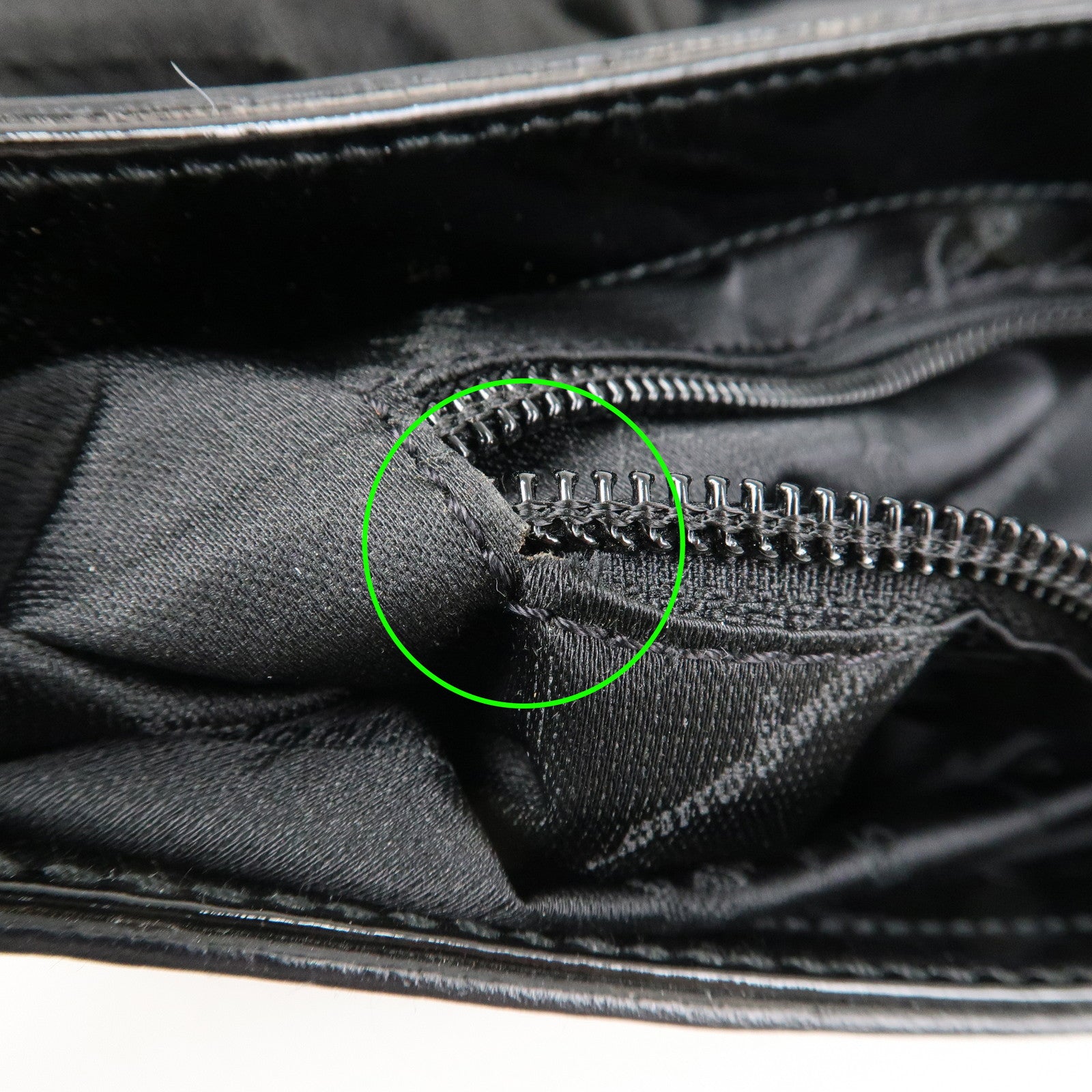 Ferragamo Patent Leather Shoulder Bag Hand Bag Black Silver HDW