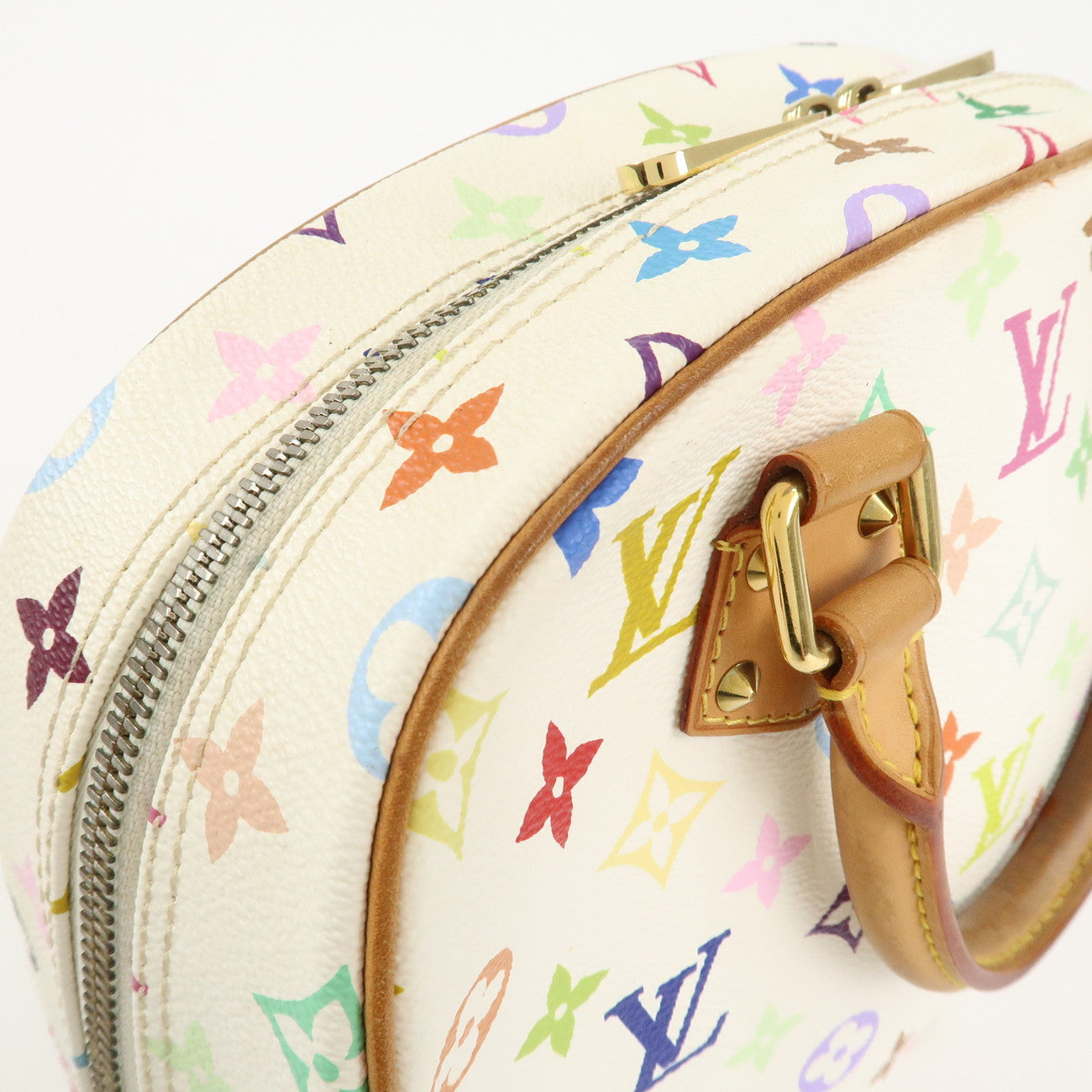 Louis Vuitton Monogram Multicolor Trouville Hand Bag Blanc M92662 Used