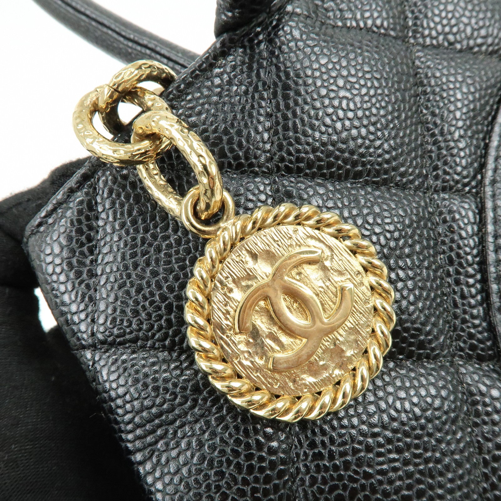 CHANEL Matelasse COCO Mark Medallion Tote Bag Hand Bag A01804