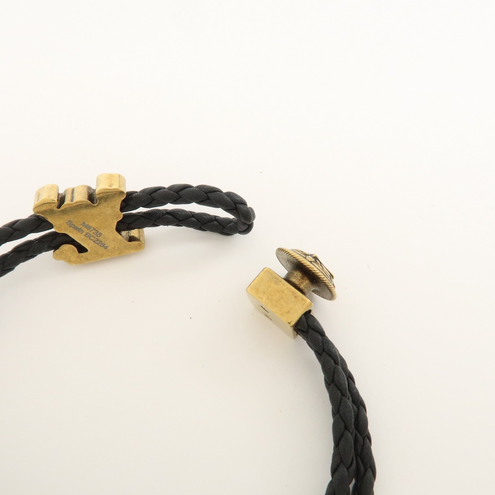 Louis Vuitton Leather Metal Rodeo Bracelet Black M8735