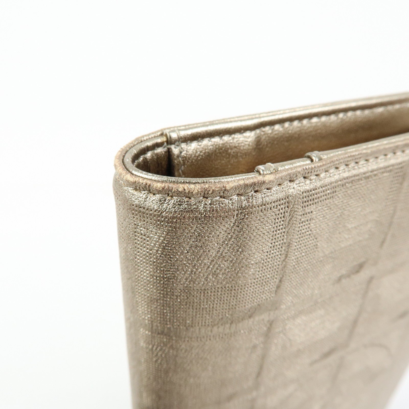CHANEL New Travel Line Nylon Jacquard Long Wallet Gold
