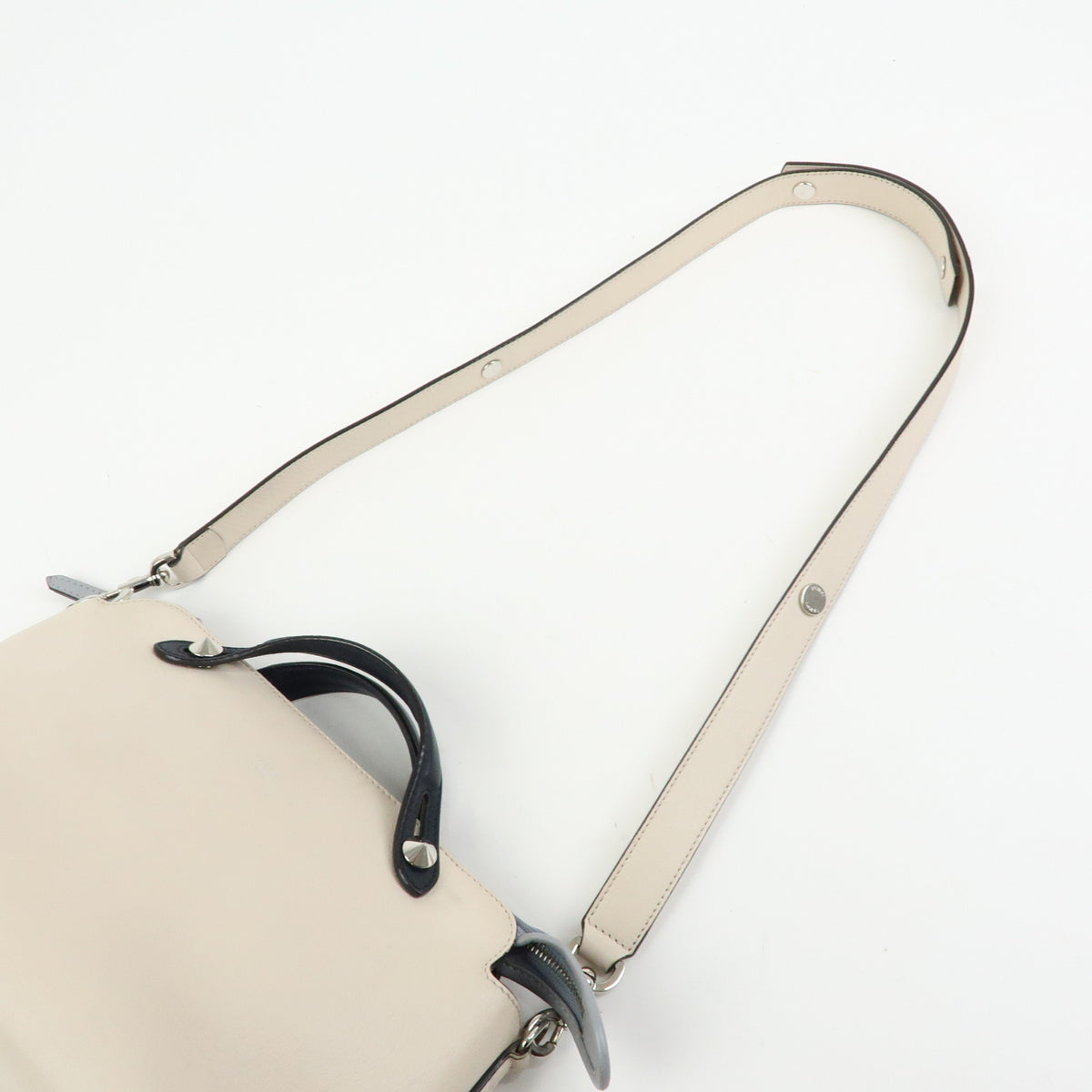 FENDI By The Way Leather Medium 2Way Hand Shoulder Bag Ivory 8BL124