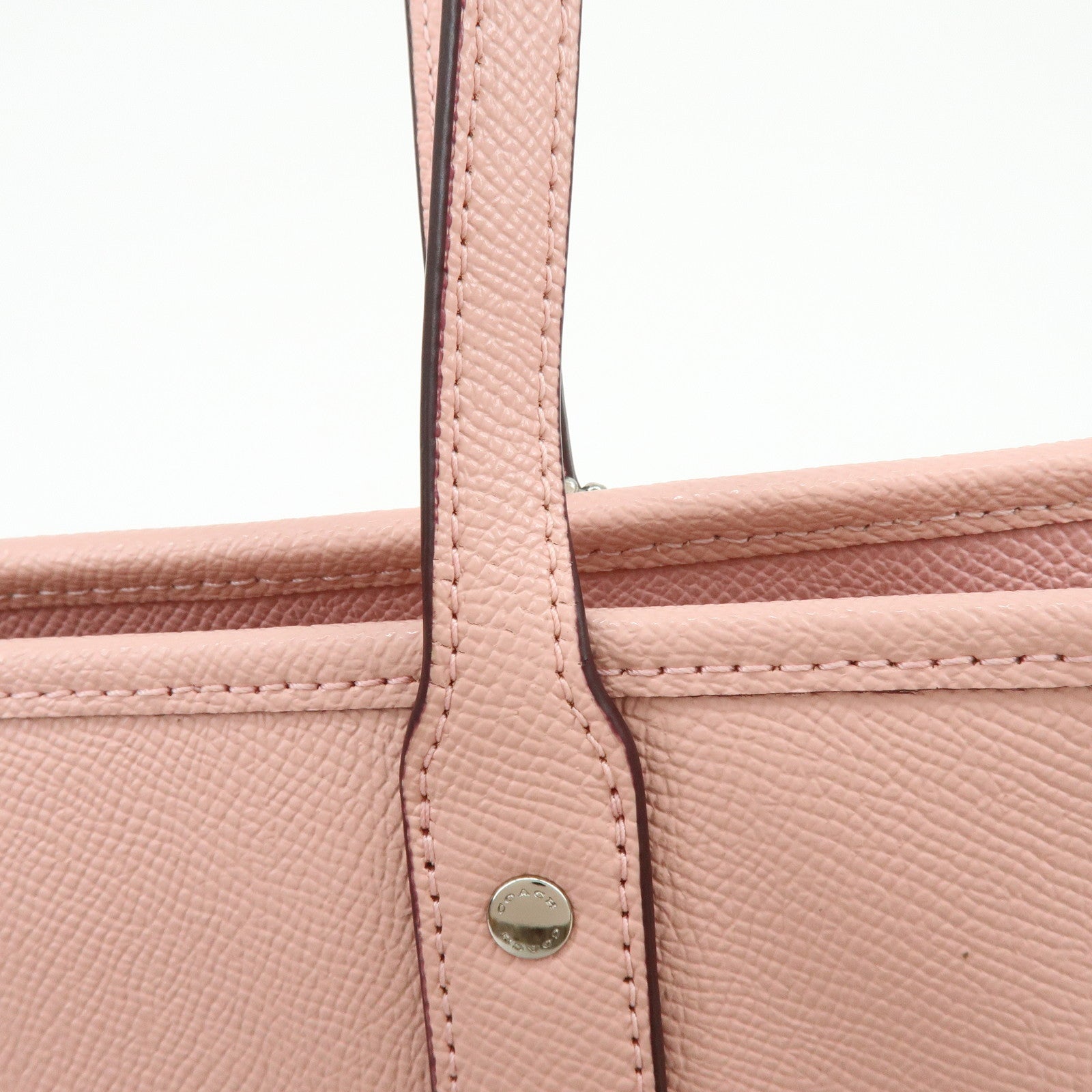 COACH Leather Tote Bag Shoulder Bag Pink F58846