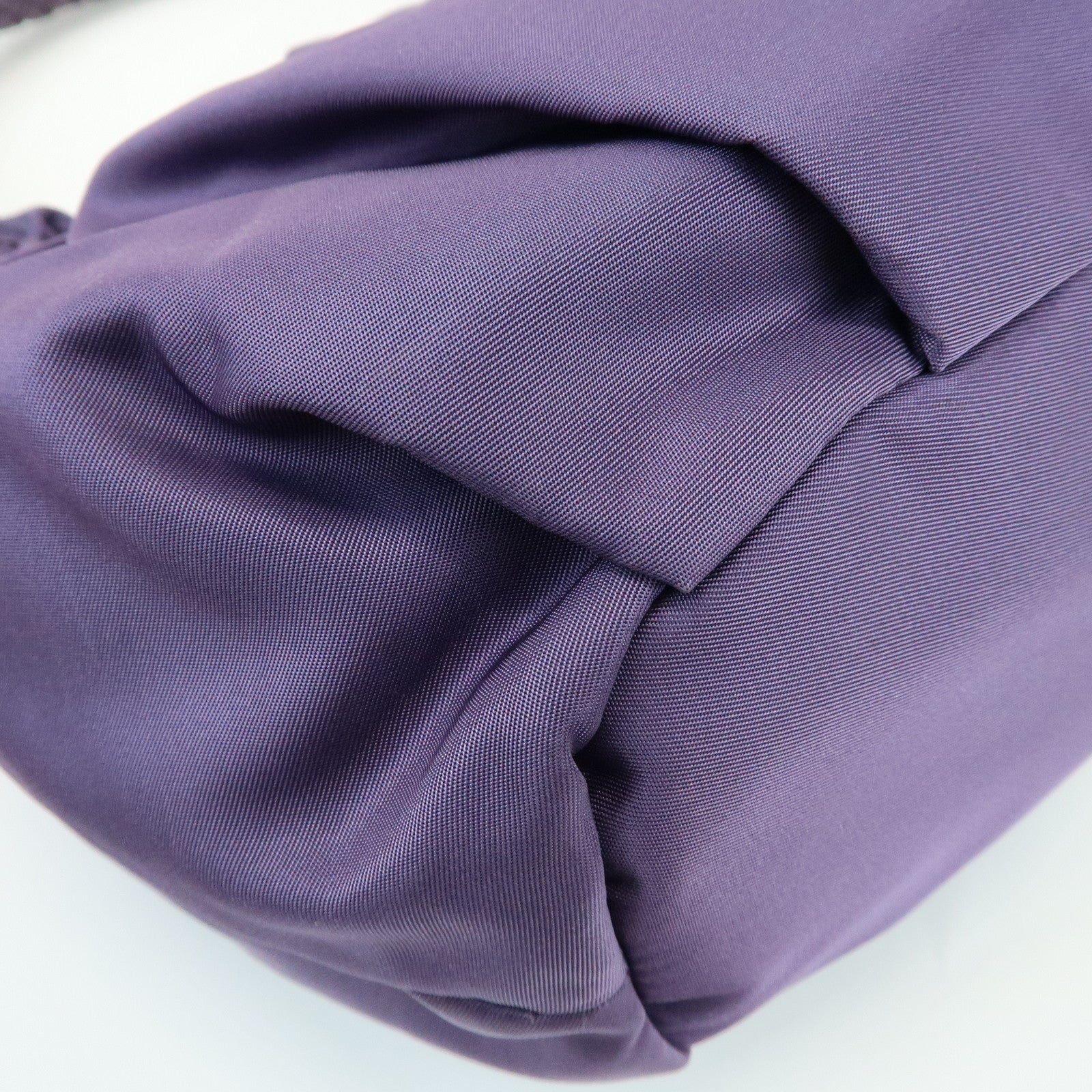 PRADA Ribbon Nylon Leather Shoulder Bag Hand Bag Purple BR4237