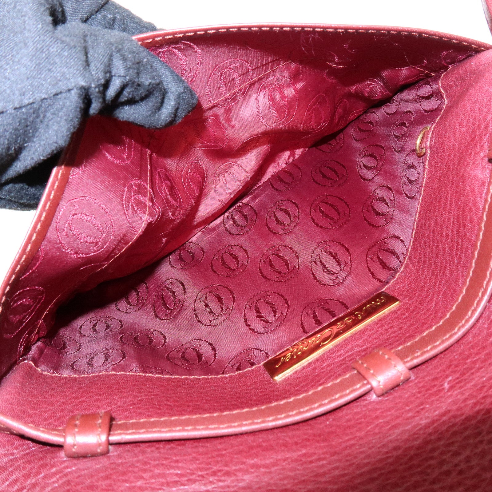 Cartier Must de Cartier Leather Shoulder Bag Crossbody Bag Bordeaux