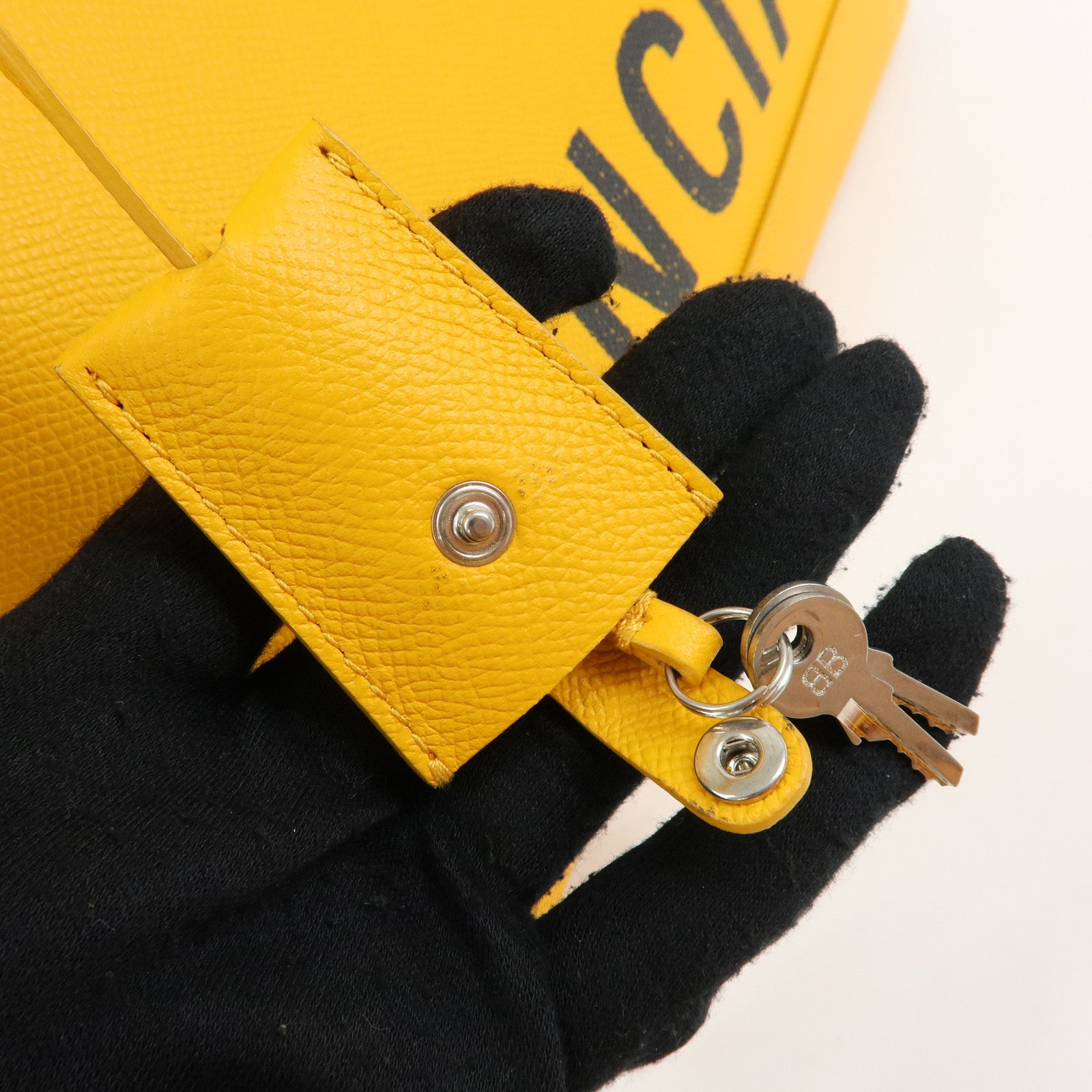 BALENCIAGA Ville Top Handle Leather 2Way Bag Hand Bag Yellow