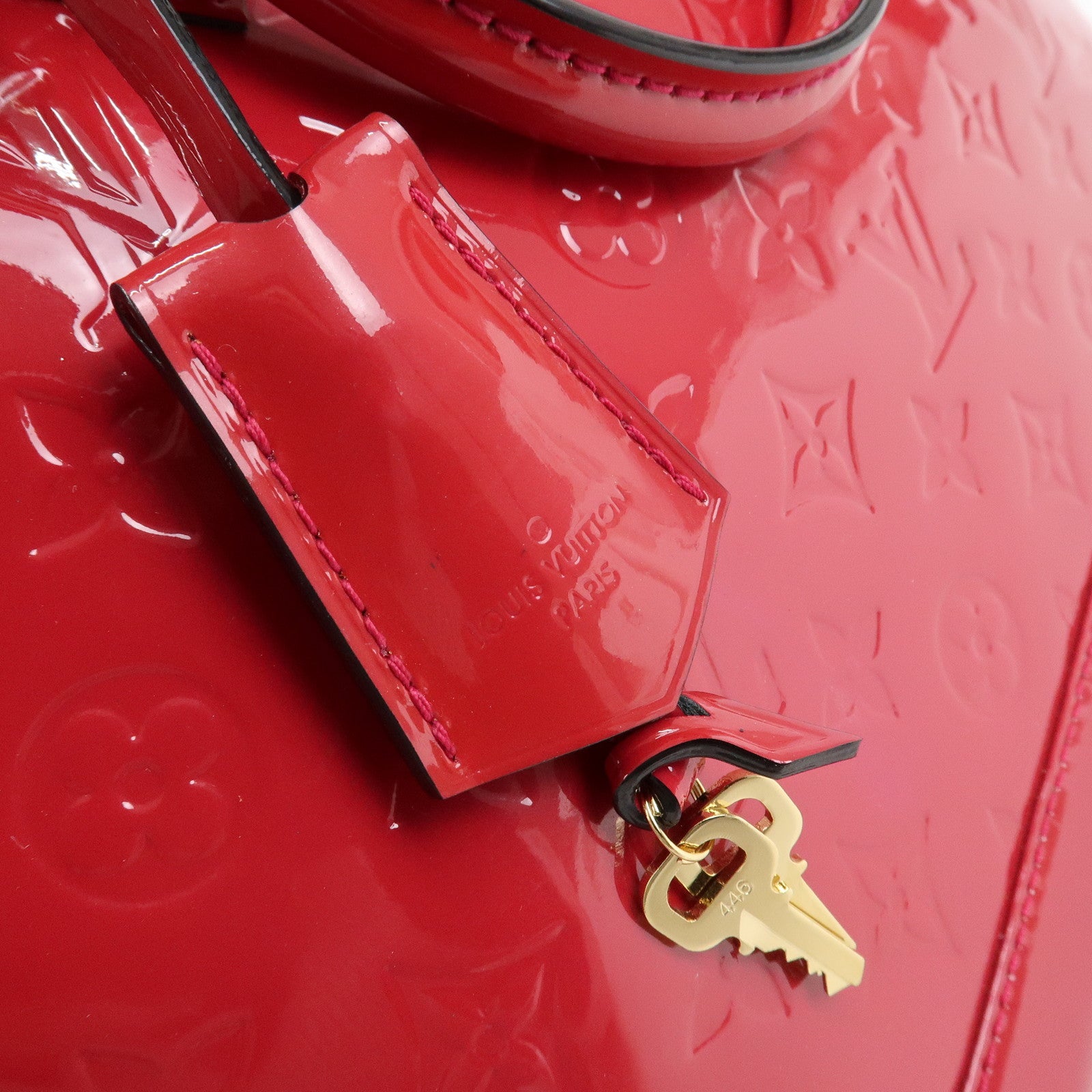 Louis Vuitton Monogram Vernis Alma PM Hand Bag Red M91693 Used