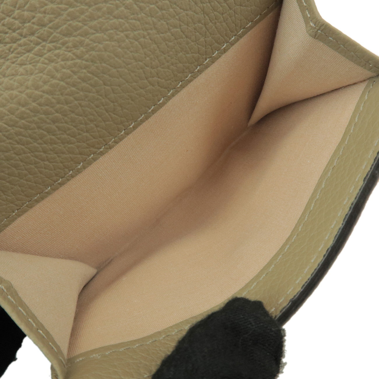 Chloe Leather Small Tri-fold C-charm Compact Wallet Khaki