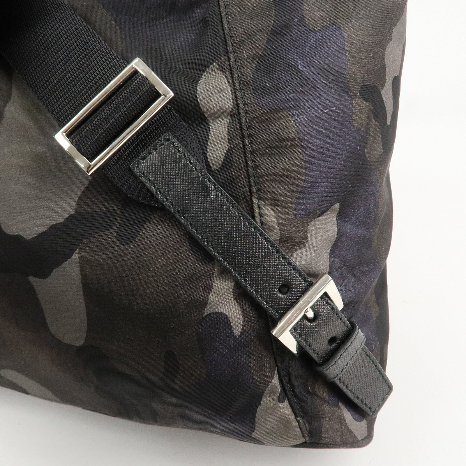 PRADA Triangle Logo Nylon Camouflage Backpack Ruck Sack BZ0032