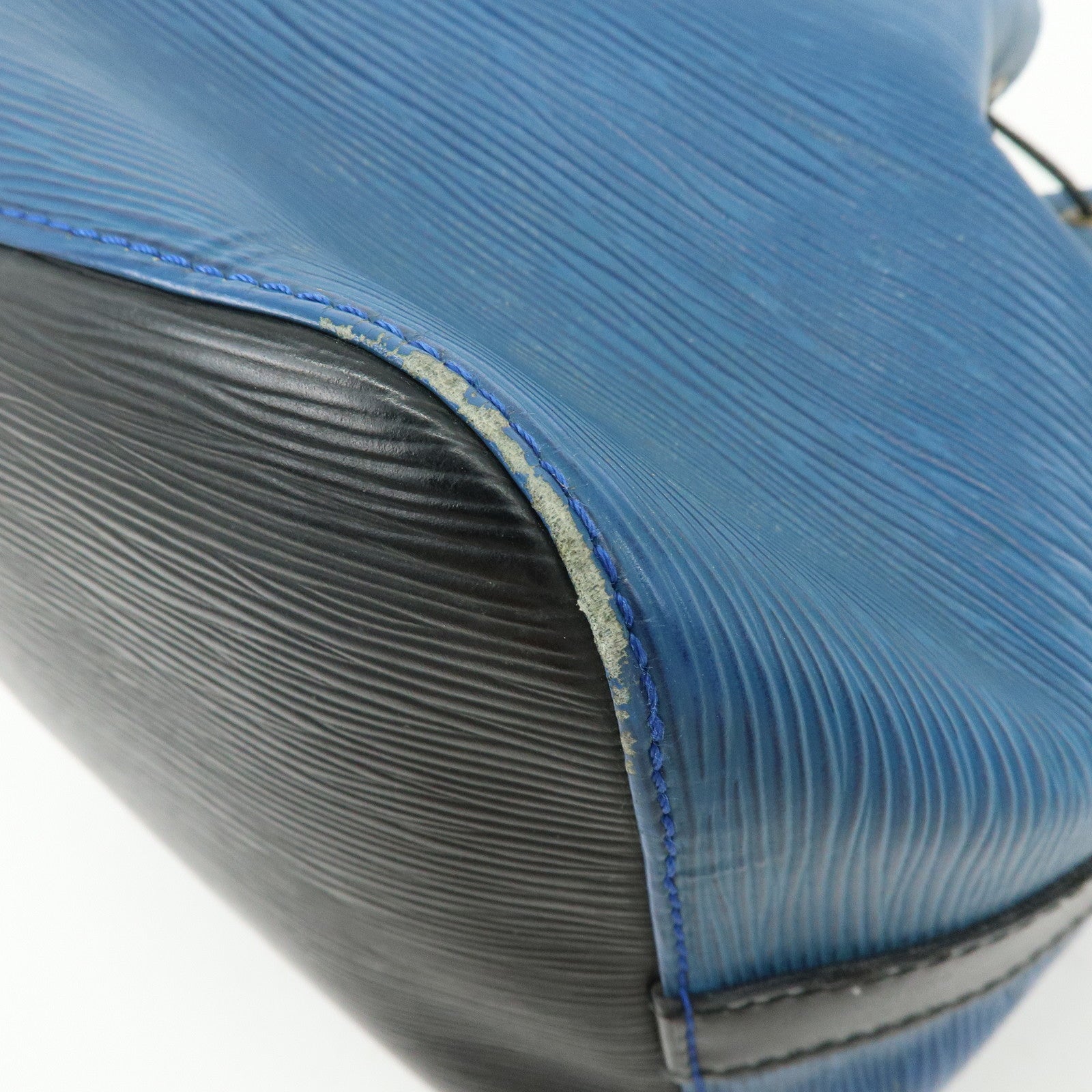 Louis Vuitton Epi Petit Noe Bicolor Shoulder Bag Blue Noir M44152