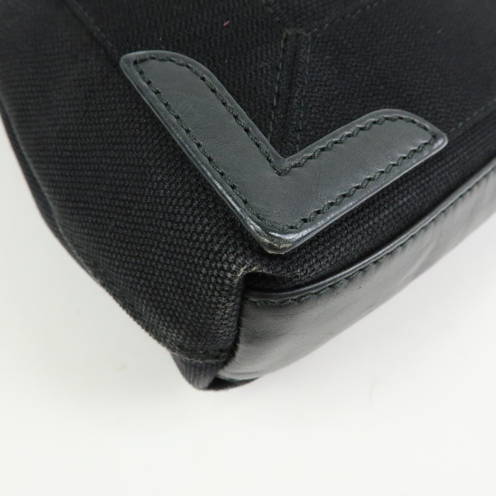BALENCIAGA Navy Cabas XS Canvas Leather 2Way Bag Black 390346