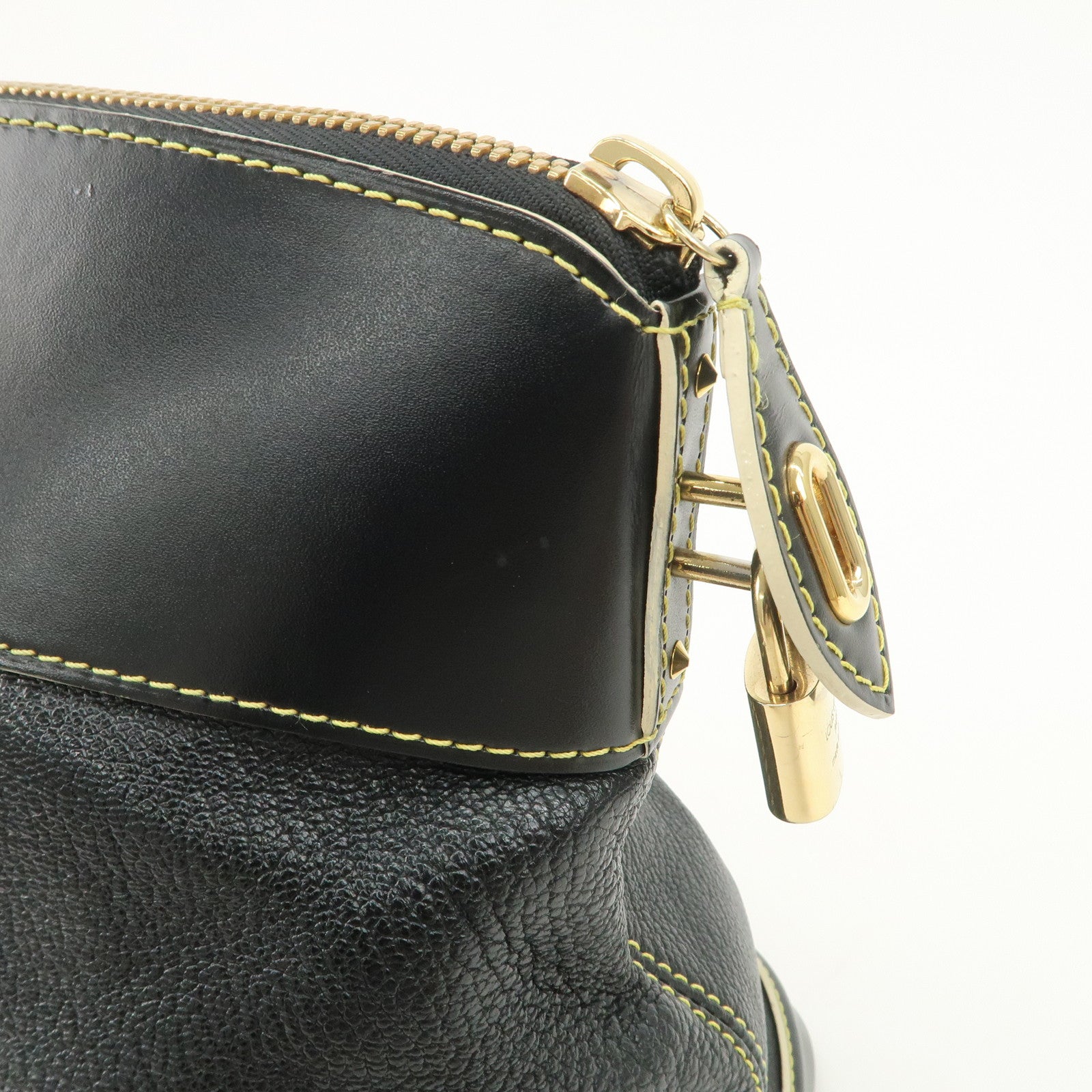 Louis Vuitton Suhari Leather Lock It MM Hand Bag Noir Black M91875