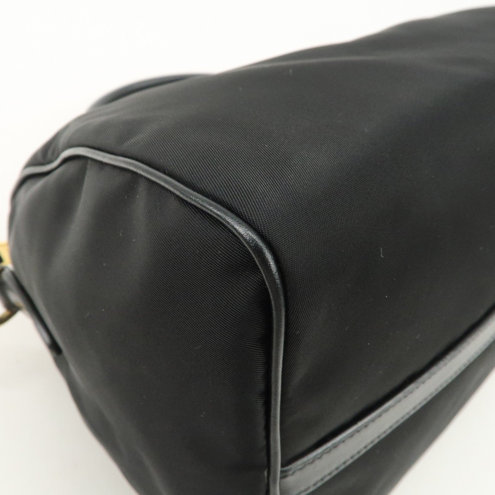 PRADA Nylon Leather 2Way Bag Hand Bag Shoulder Bag Black 1BA104
