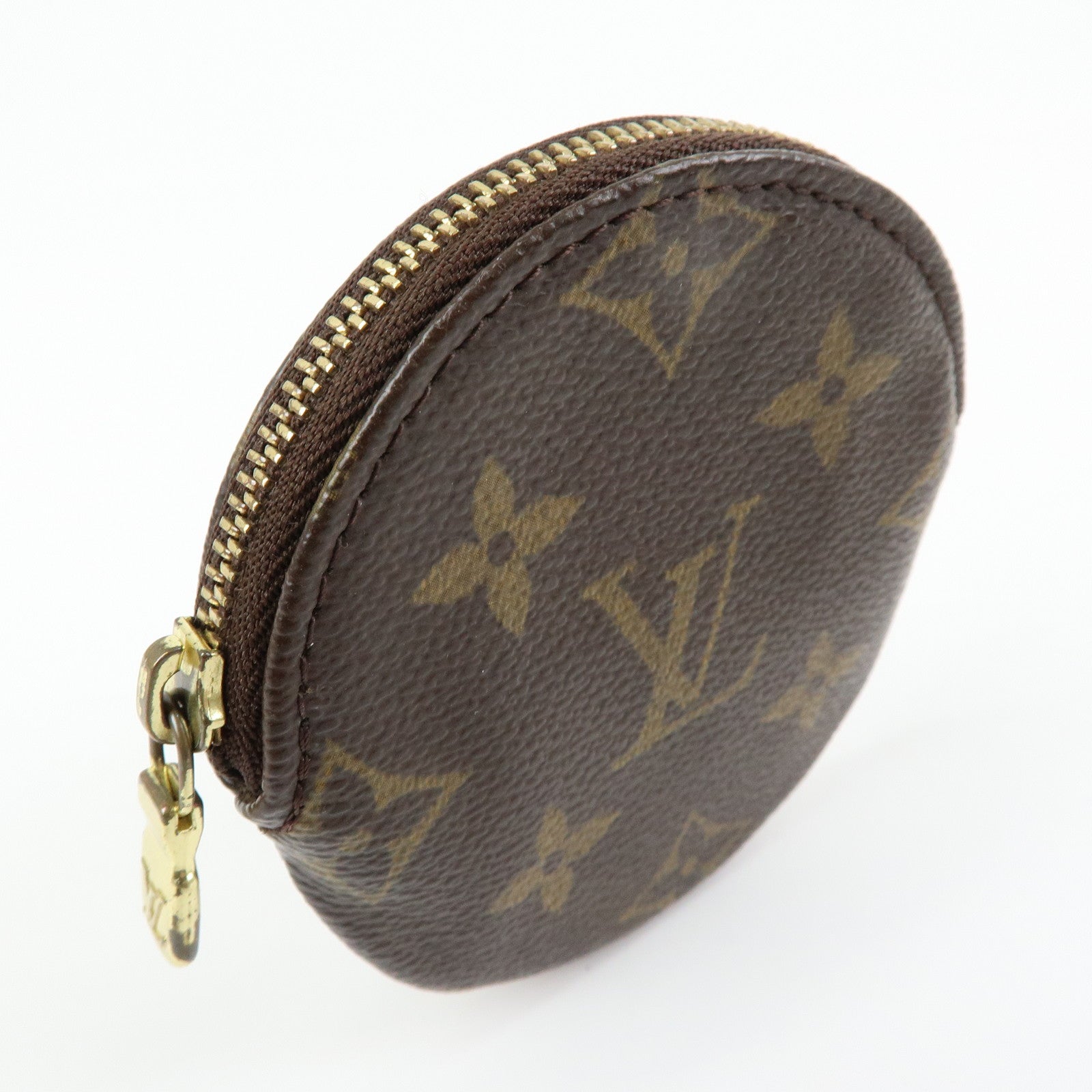 Louis Vuitton Monogram Porte Monnaie Rond Coin Case Brown M61926