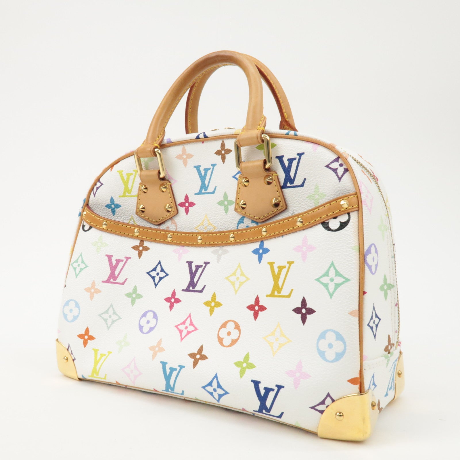 Louis Vuitton Monogram Multicolor Trouville Hand Bag Blanc M92663 Used