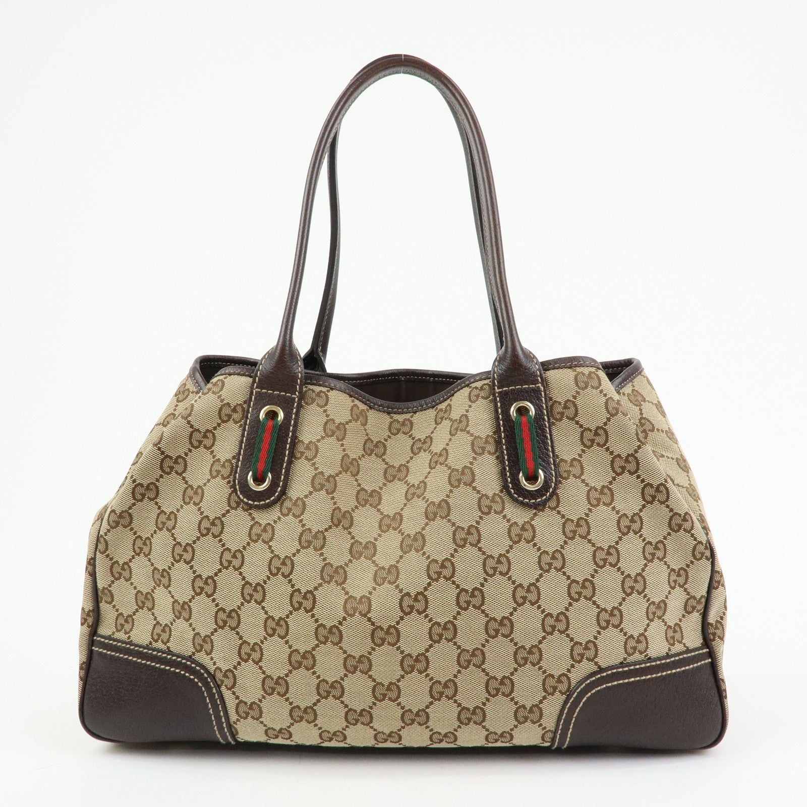 GUCCI Princy Sherry GG Canvas Leather Tote Bag Hand Bag 163805