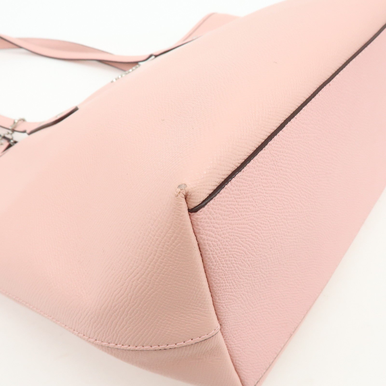 COACH Leather Tote Bag Shoulder Bag Pink F58846