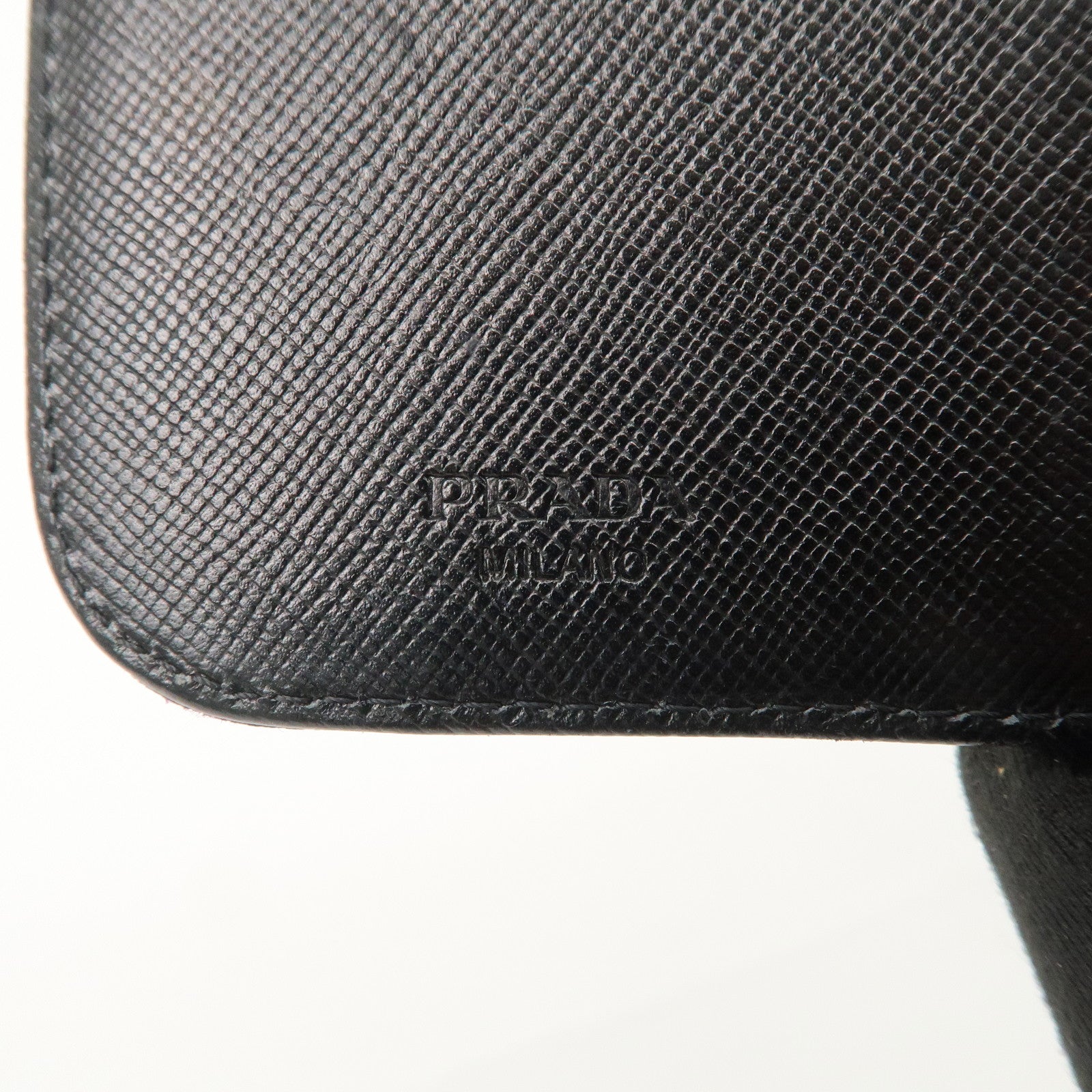 PRADA Nylon Bi-fold Round Zippy Compact Wallet Black