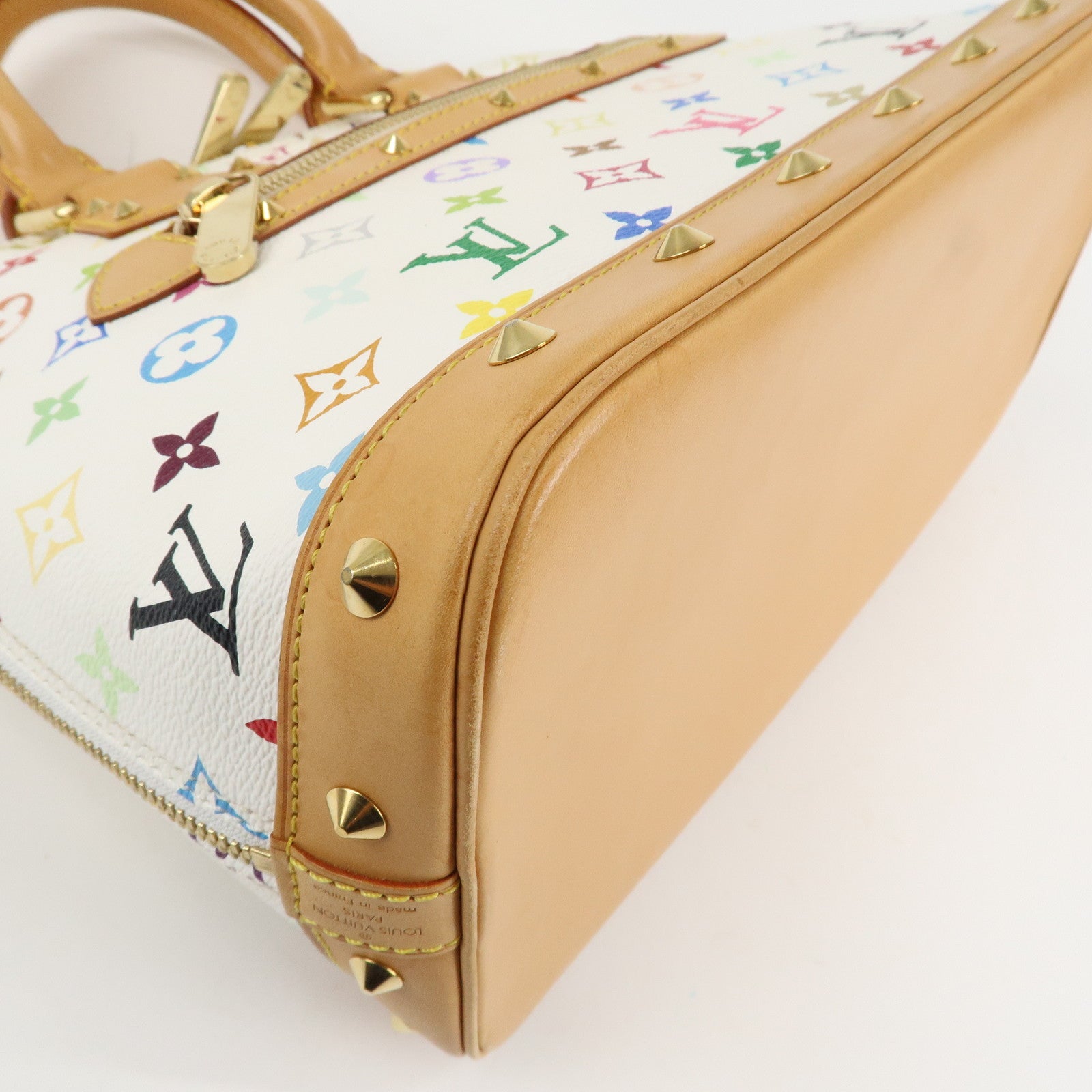Louis Vuitton Monogram Multicolor Alma Hand Bag Blanc M92647 Used