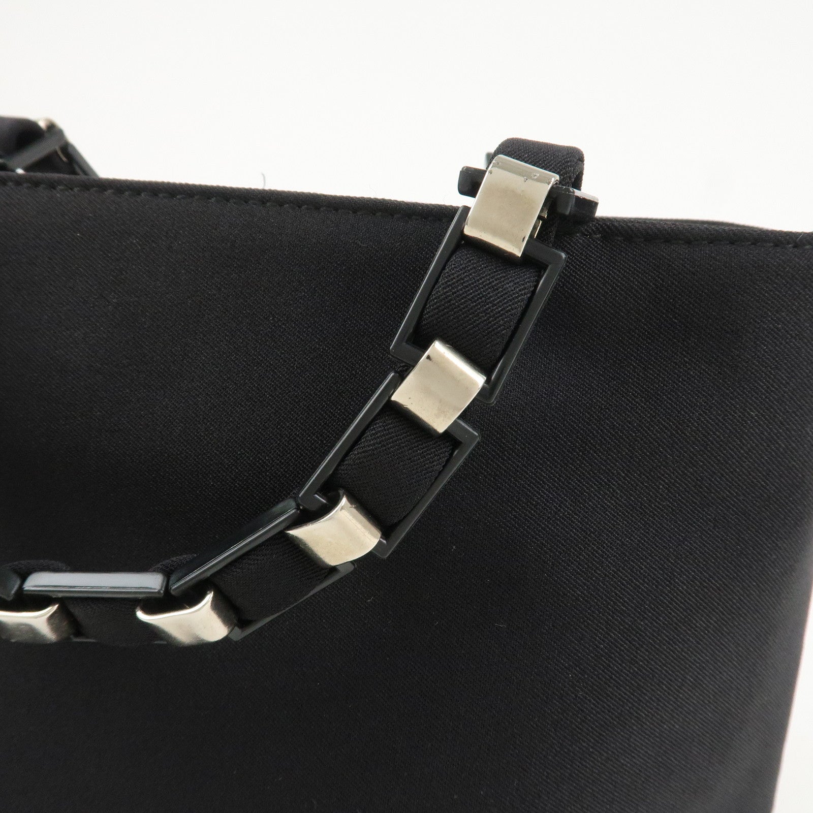 Ferragamo Logo Nylon Hand Bag Shoulder Bag Black