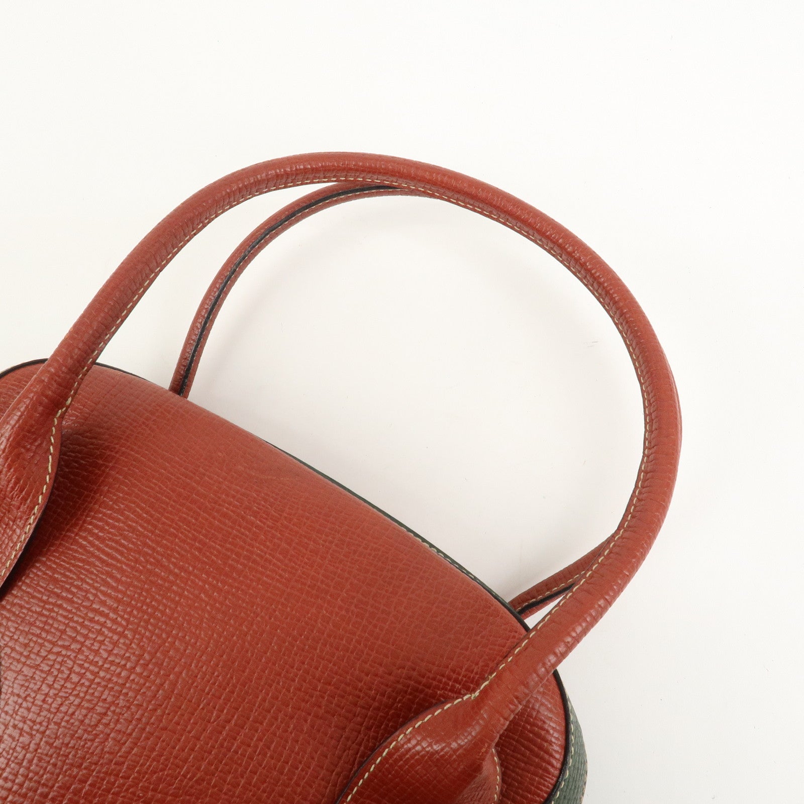 LOEWE Embossed Leather Shoulder Bag Hand Bag Green Red Brown