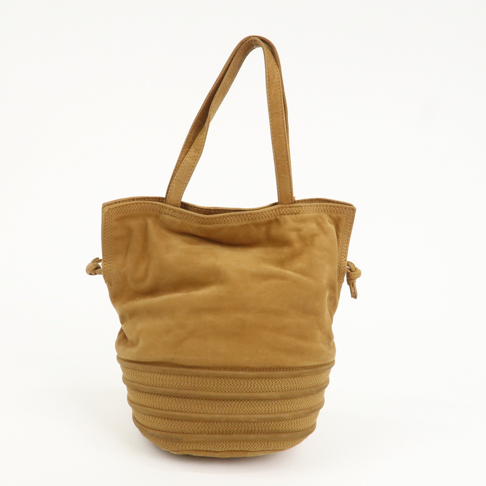 LOEWE Anagram Suede Drawstring Hand Bag Brown