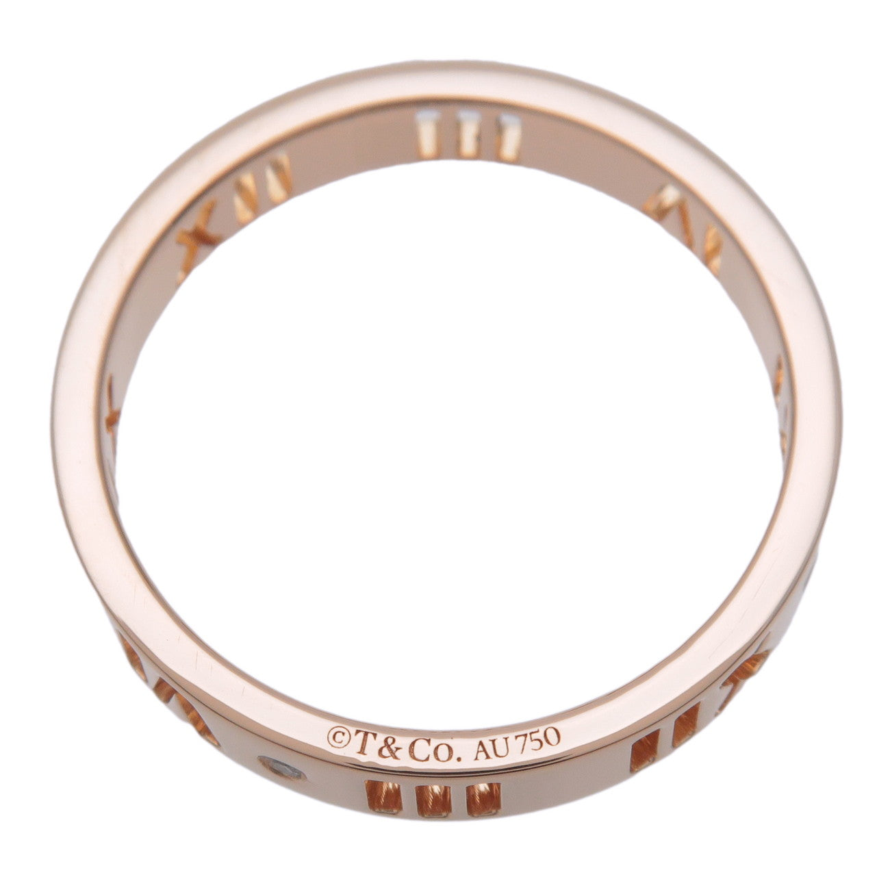 Tiffany & Co Pierced Atlas 4P Diamond Ring K18 Rose Gold US6 EU51.5
