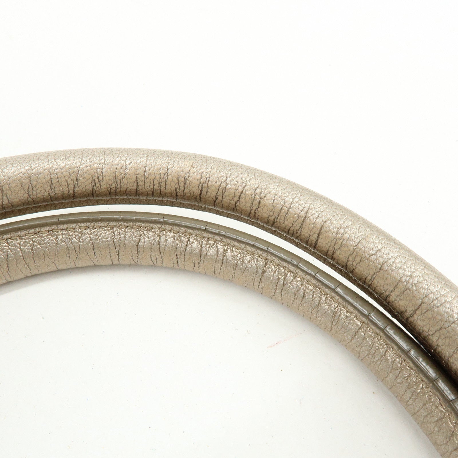 Ferragamo Gancini Leather Shoulder Bag Hand Bag Champagne Gold